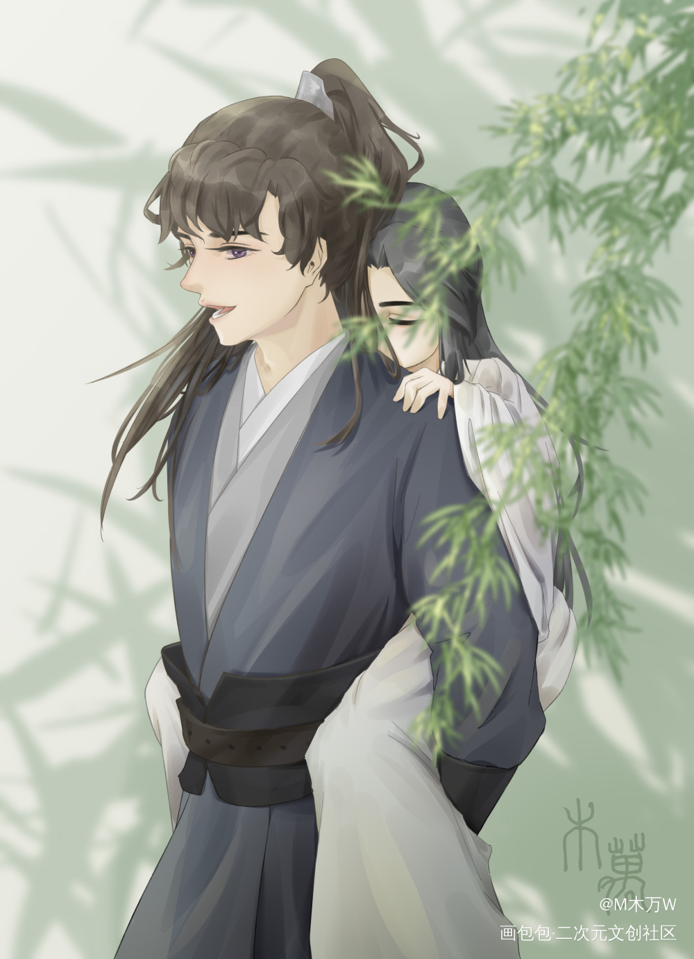 _二哈和他的白猫师尊燃晚绘画作品