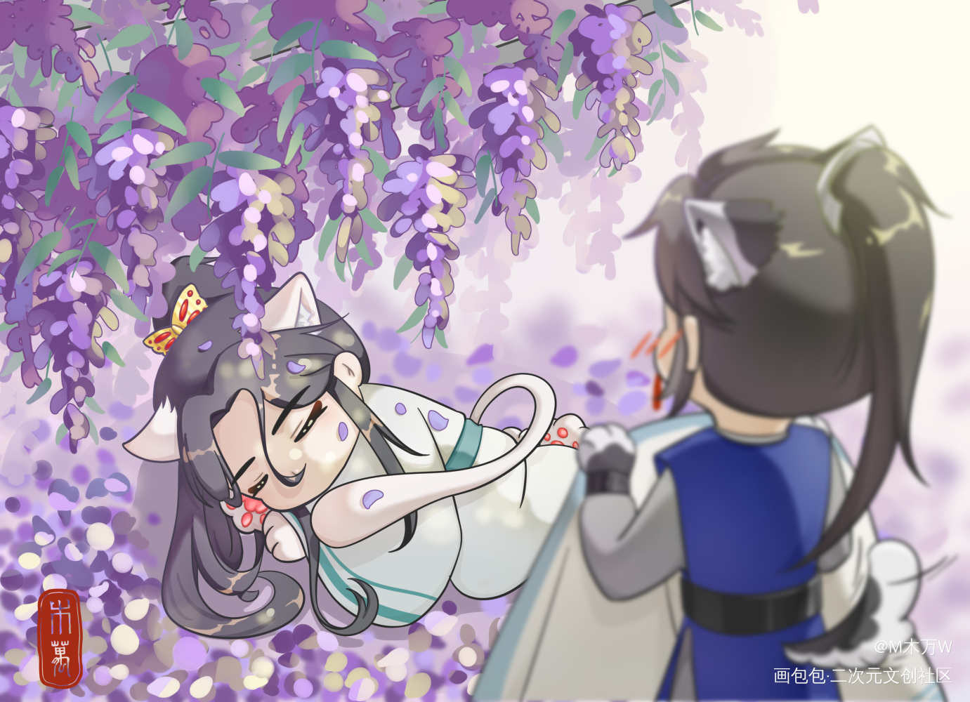 _二哈和他的白猫师尊燃晚绘画作品