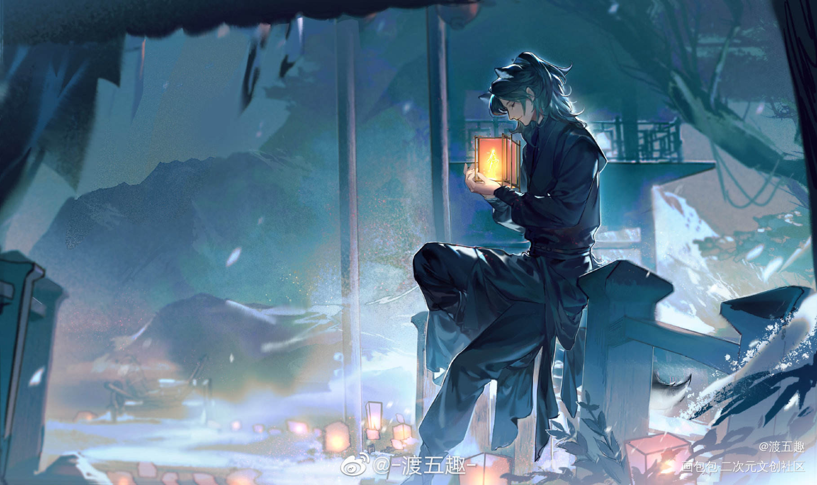 _二哈和他的白猫师尊绘画作品