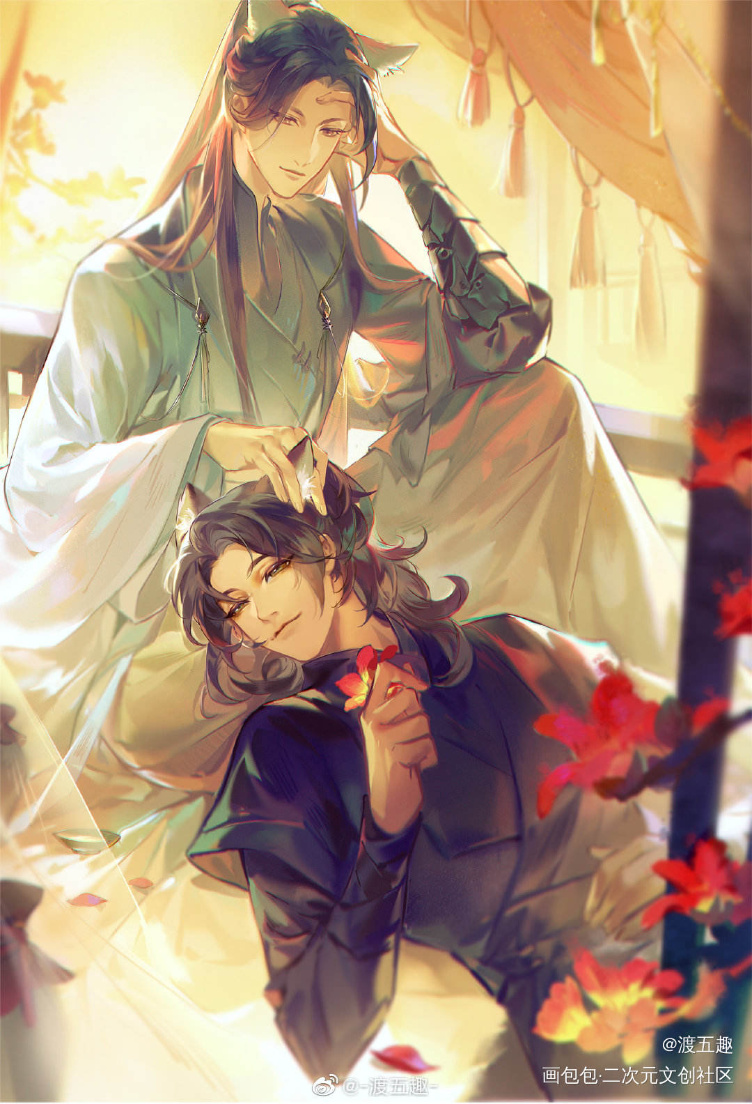 _二哈和他的白猫师尊绘画作品