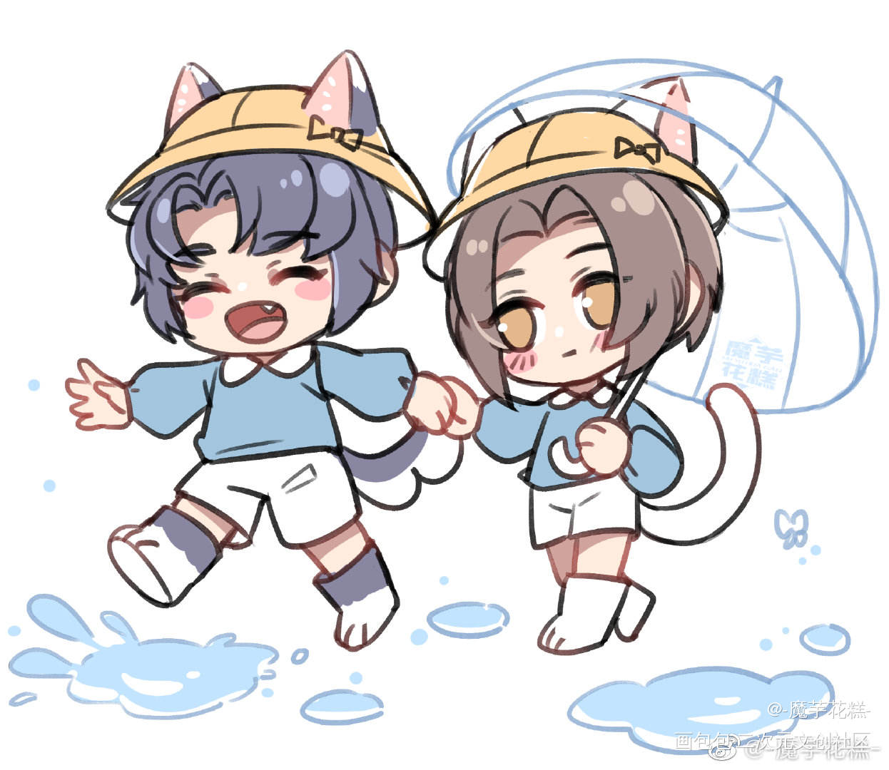 _二哈和他的白猫师尊燃晚墨燃楚晚宁Q版插画同人绘画作品