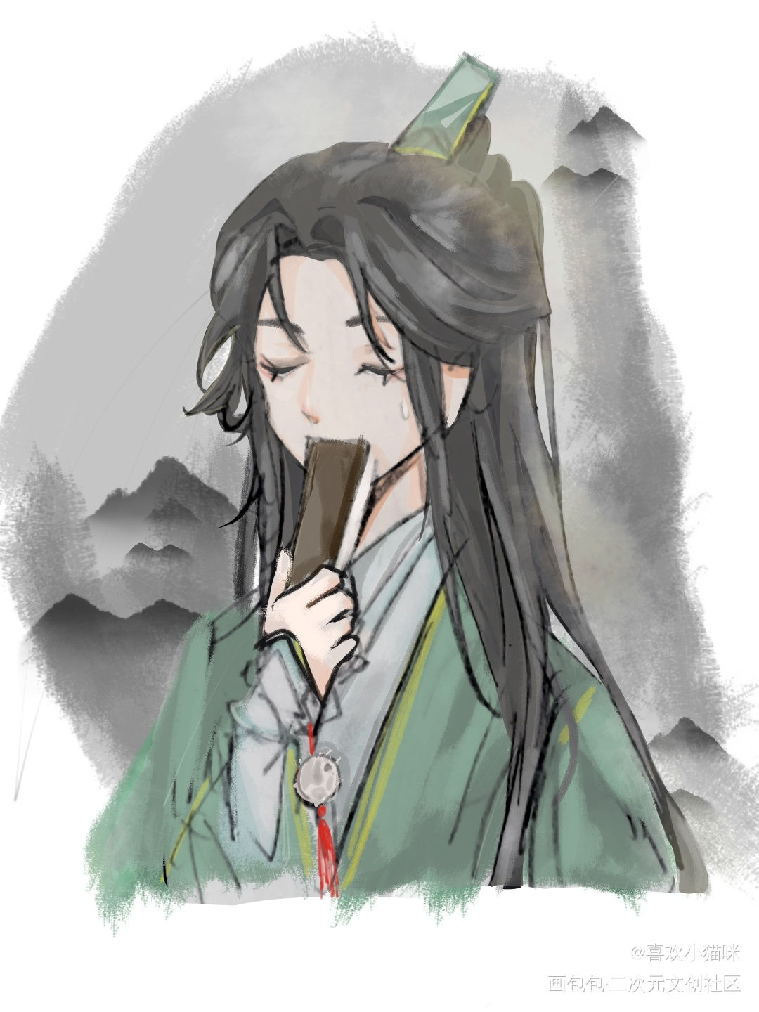 还是沈老师_人渣反派自救系统沈清秋绘画绘画作品