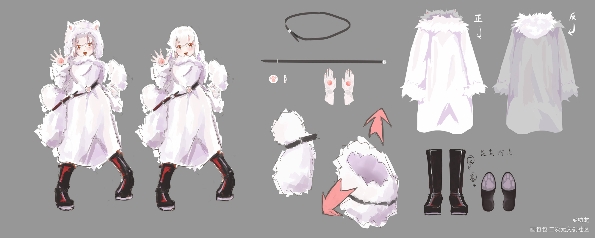 拟人 萨摩耶犬_拟人萨摩耶犬原创绘画作品