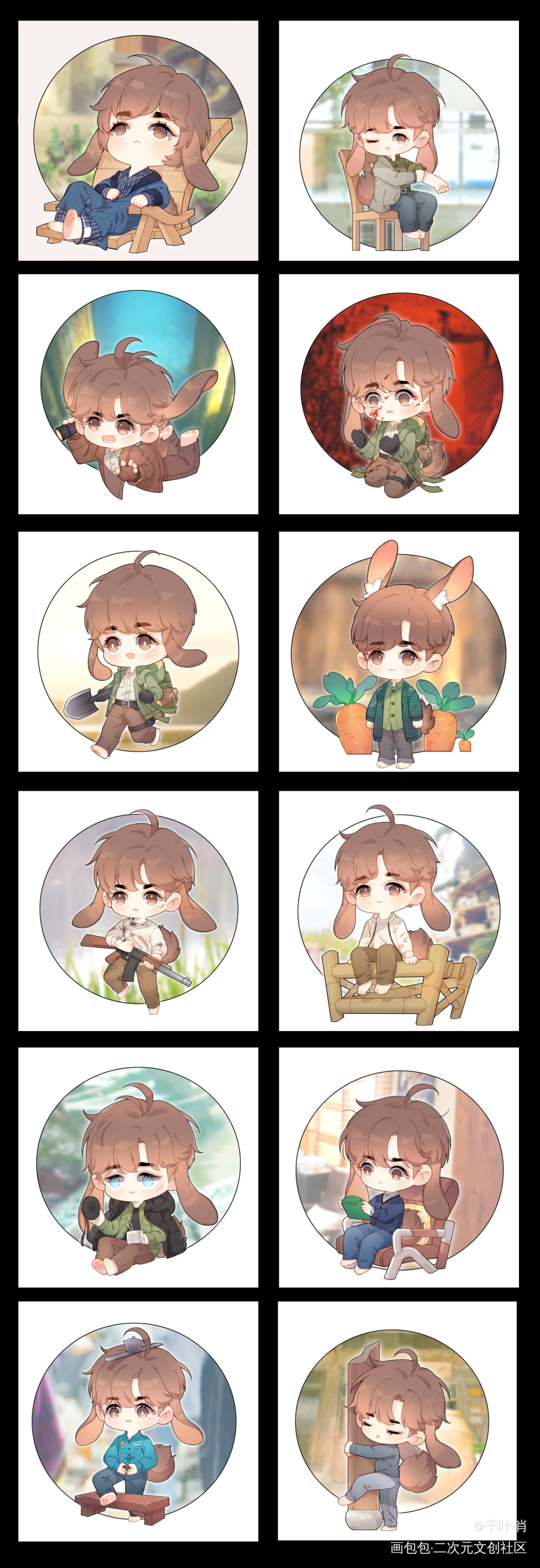 小三爷_重启之极海听雷吴邪Q版同人绘画作品