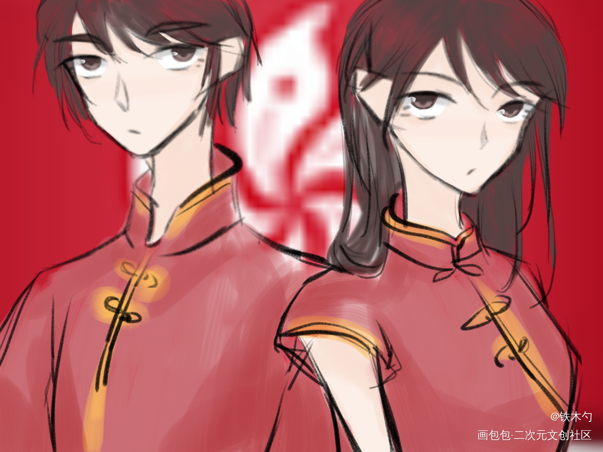 _黑塔利亚王嘉龙手绘平涂同人绘画作品