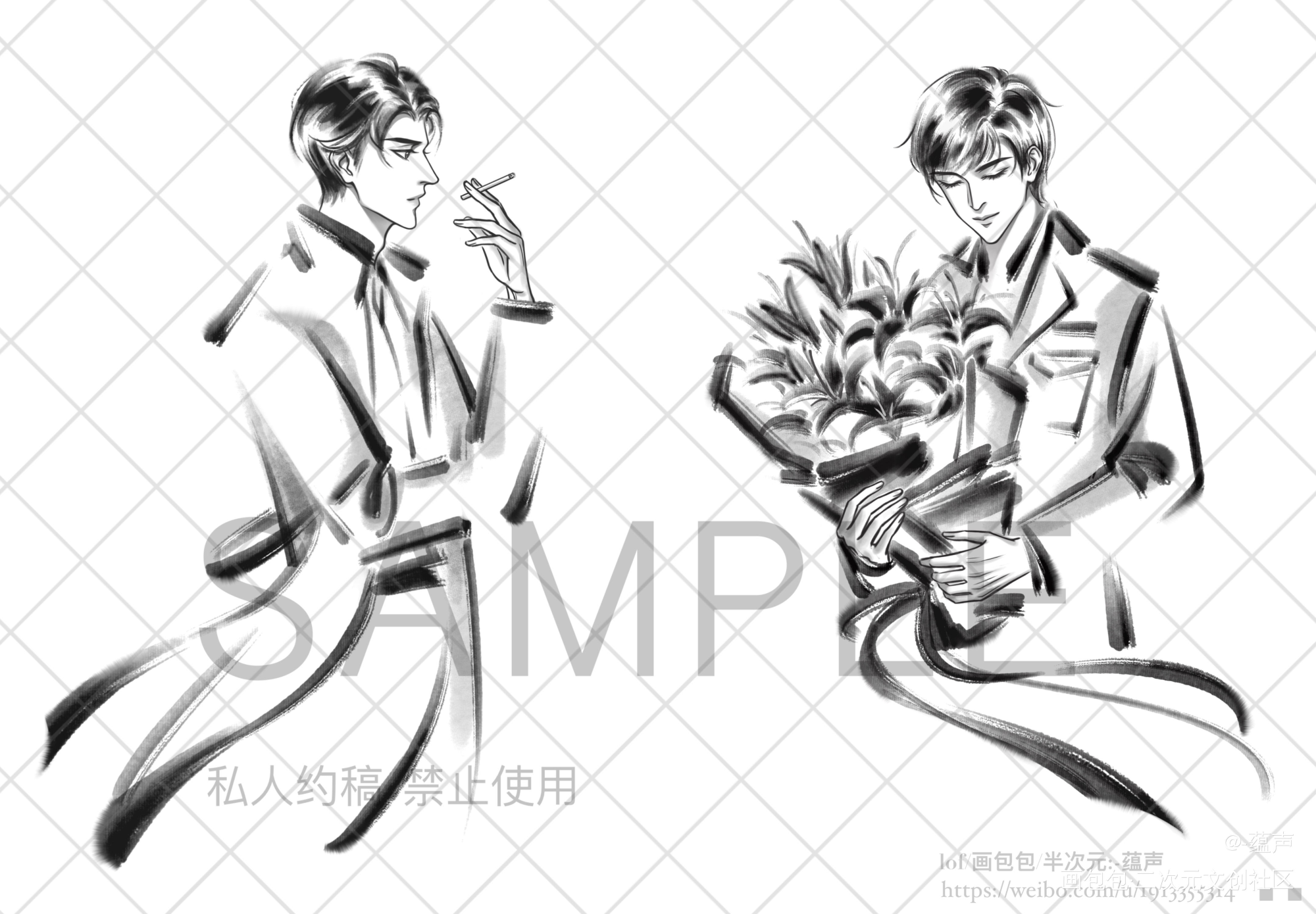 稿稿_犯罪心理刑从连林辰绘画作品