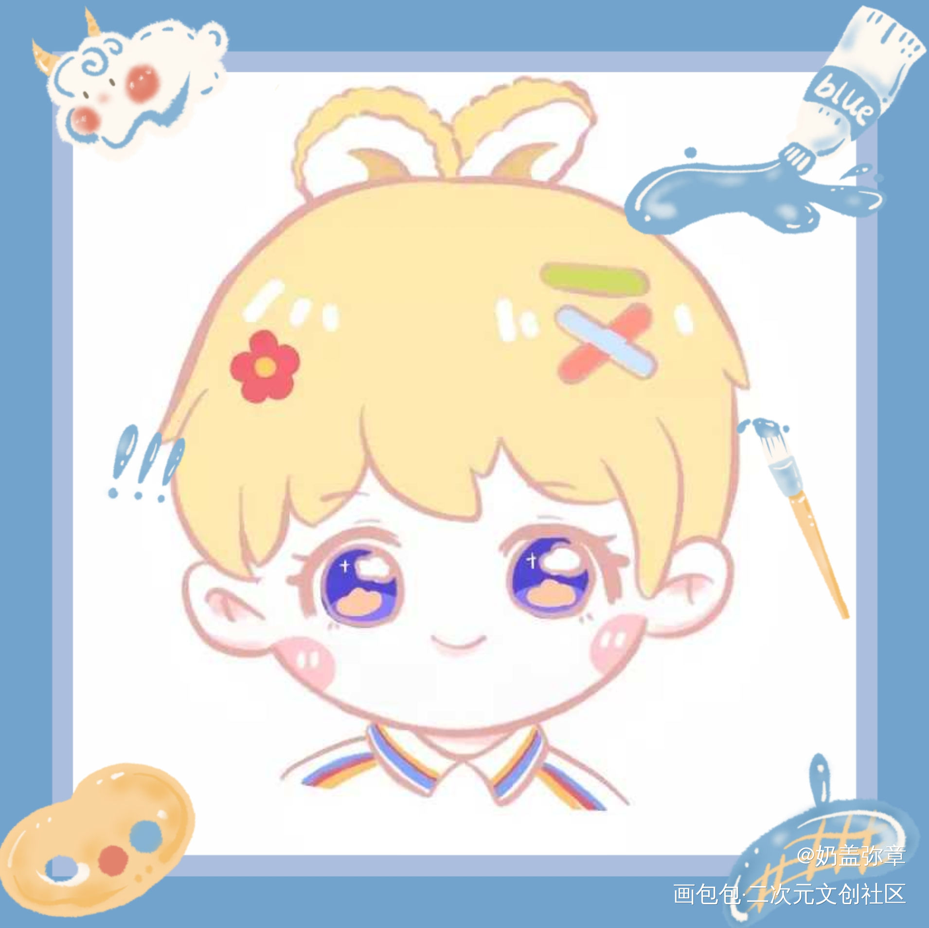 芋泥啵啵兔~_Q版同人原创oc绘画作品