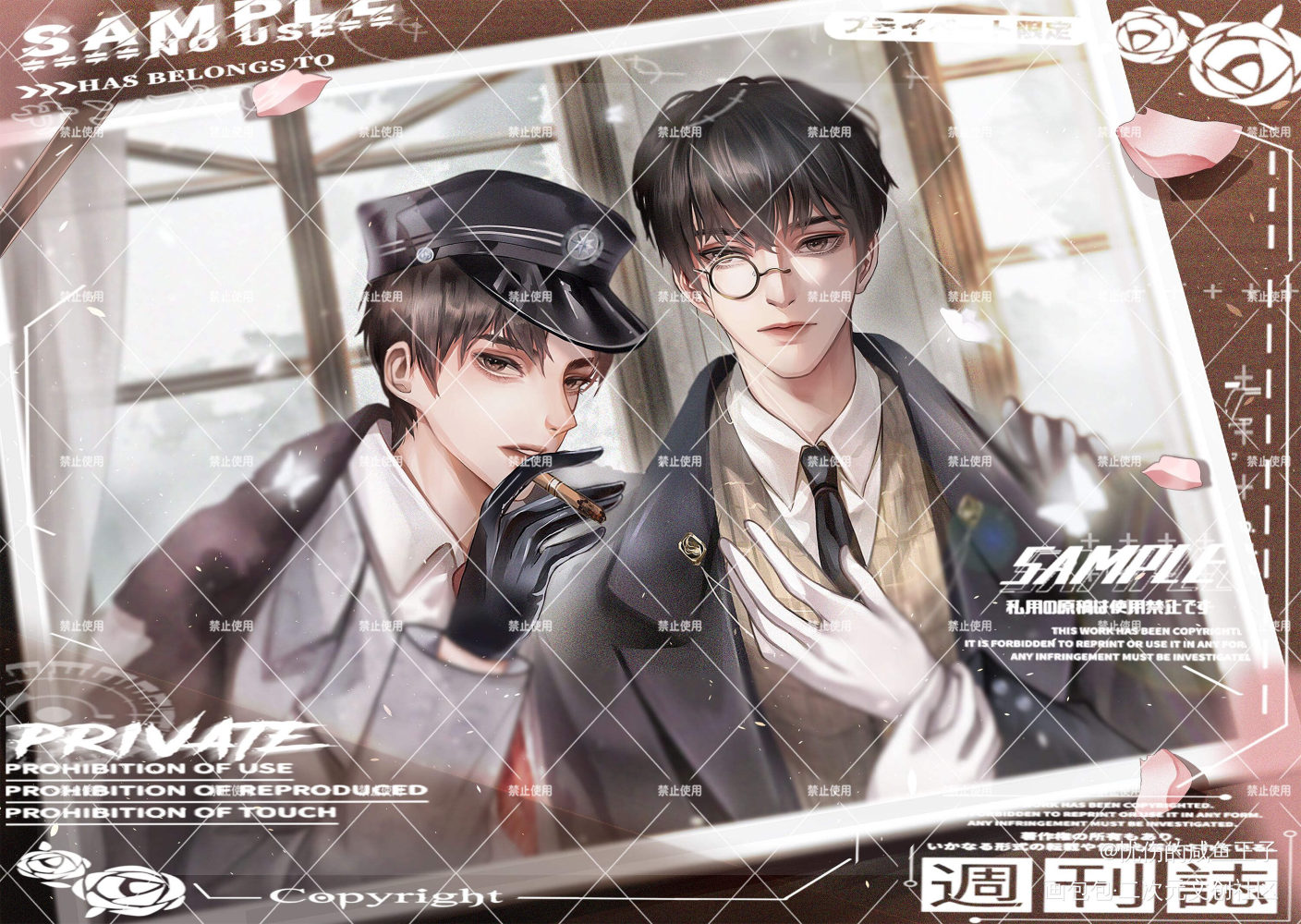 发发稿子～_平涂头像插画同人原创绘画作品