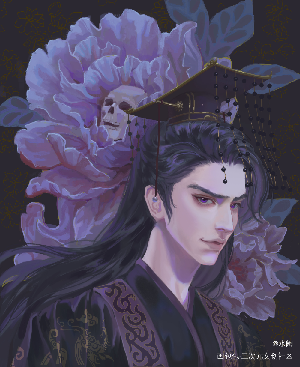 踏仙君_二哈和他的白猫师尊燃晚墨燃绘画作品