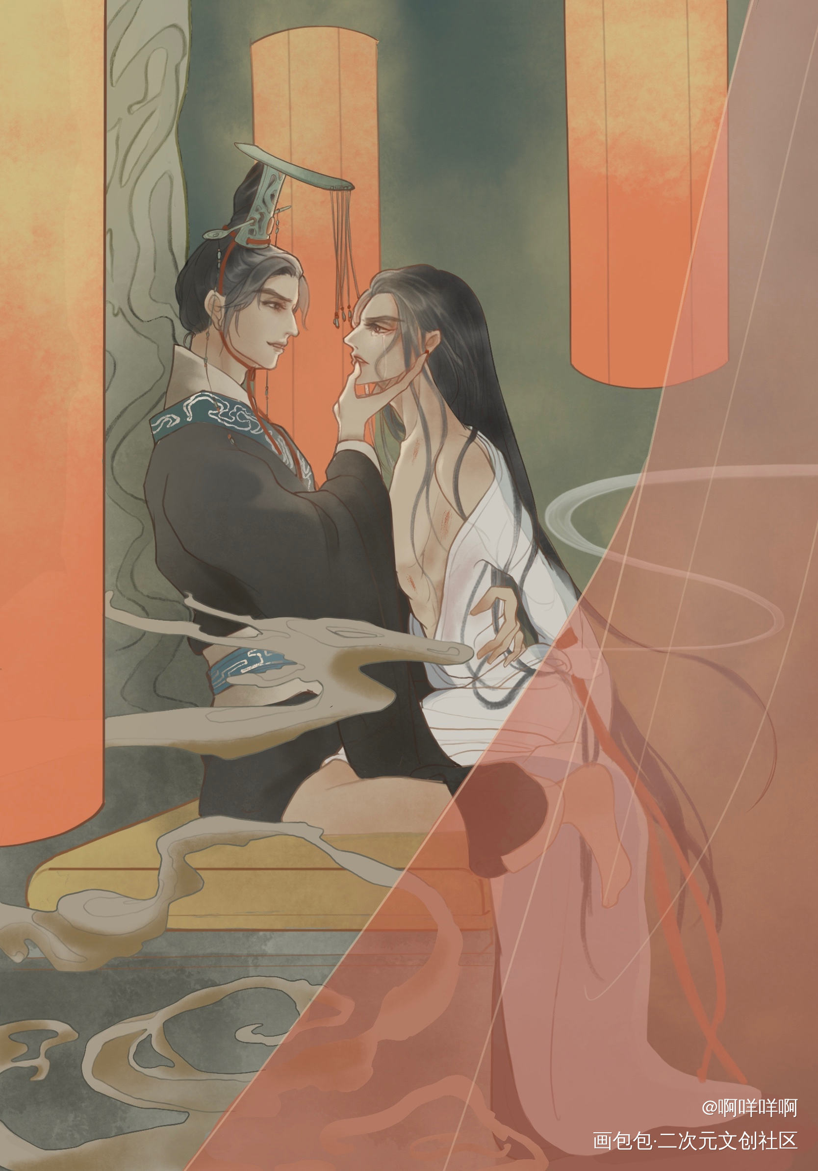 踏踏和他的绝世宠妃_二哈和他的白猫师尊燃晚墨燃楚晚宁古风绘画作品