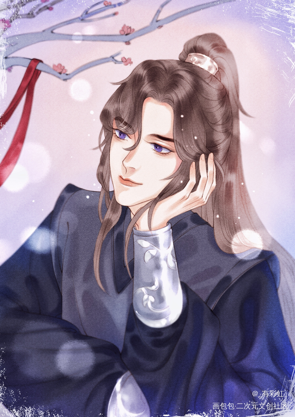 师尊……也会醉吗？_二哈和他的白猫师尊燃晚墨燃楚晚宁古风平涂绘画作品