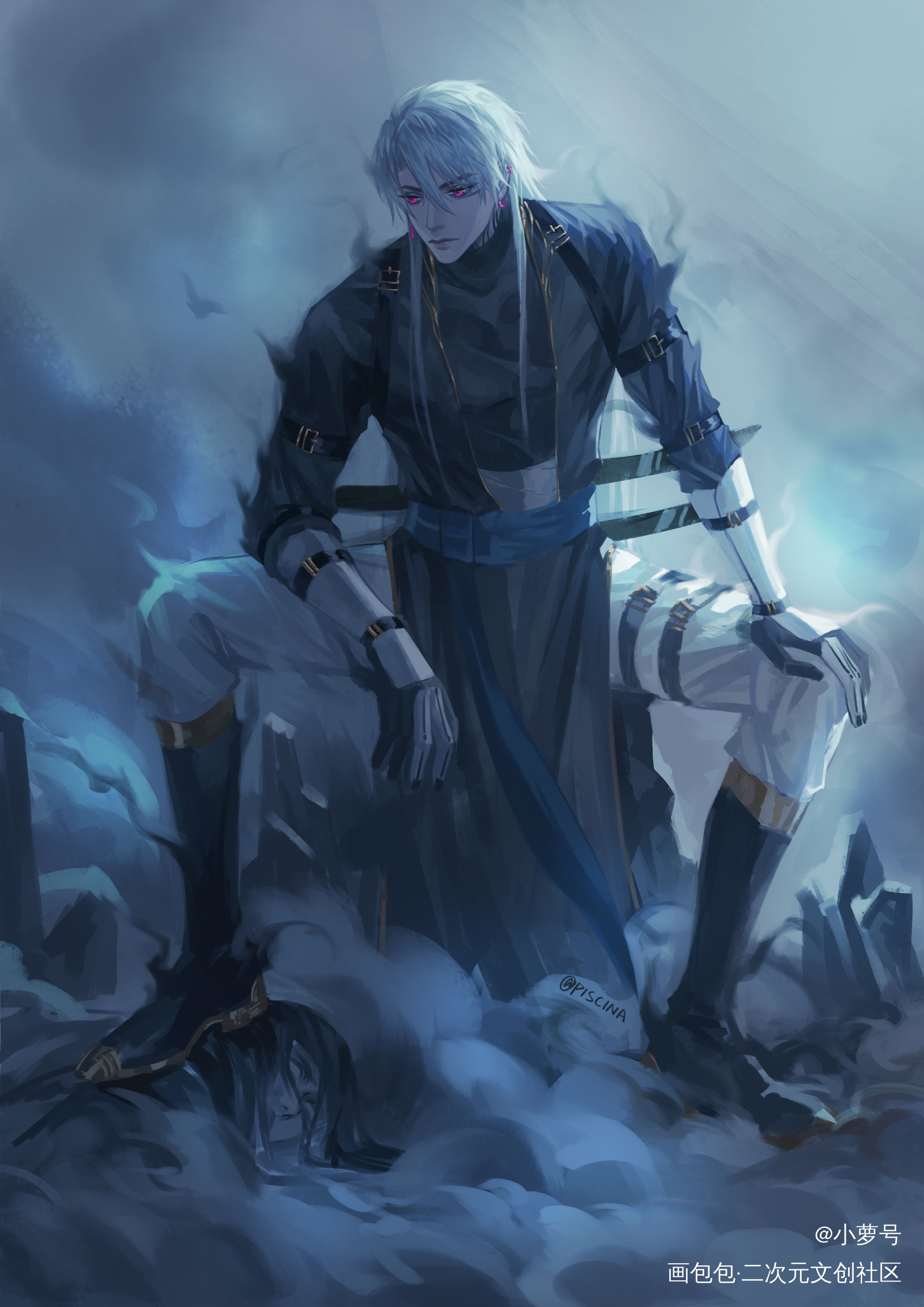 【OC】驭雾之人_厚涂插画原创oc绘画作品