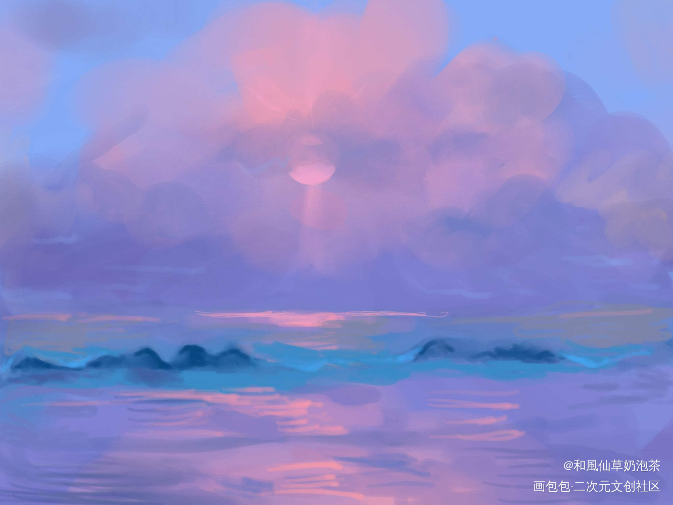 练习_厚涂我要上首推插画和风茶奈绘画作品