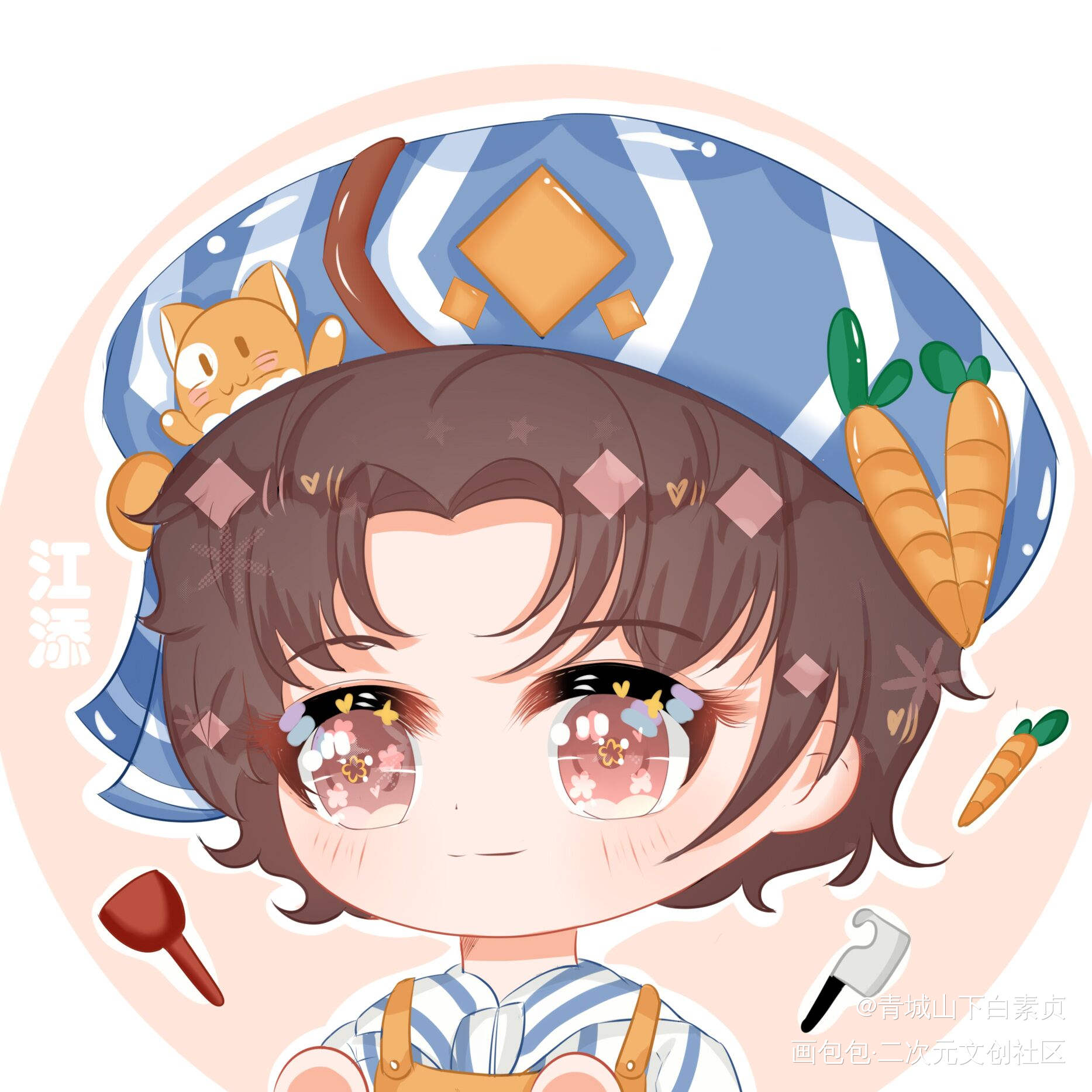 【添望】某某小厨房开始啦_某某添望盛望江添日系Q版我要上首推头像同人绘画作品