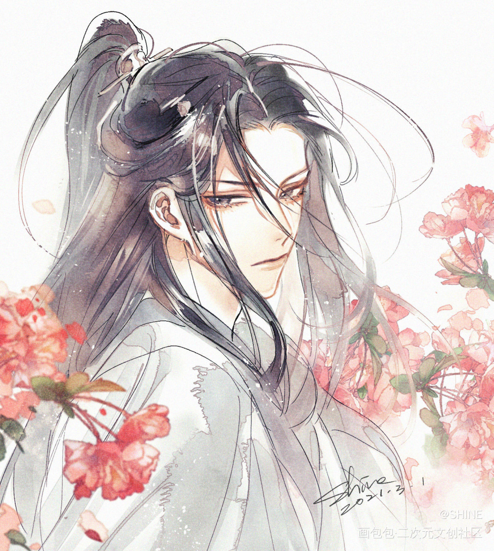 师尊_二哈和他的白猫师尊楚晚宁绘画作品