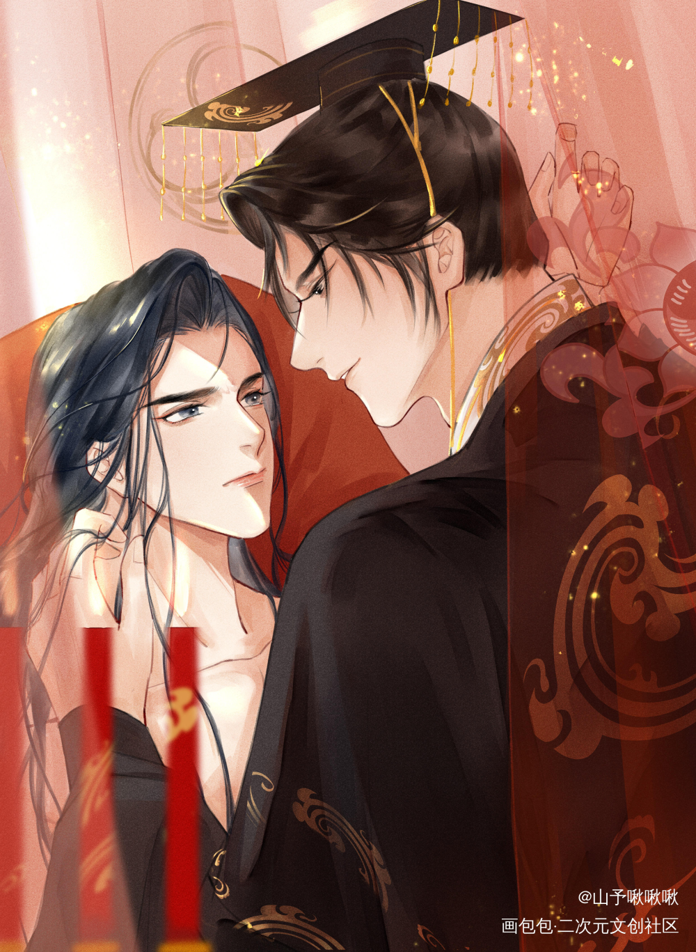 前世_二哈和他的白猫师尊燃晚古风厚涂绘画作品