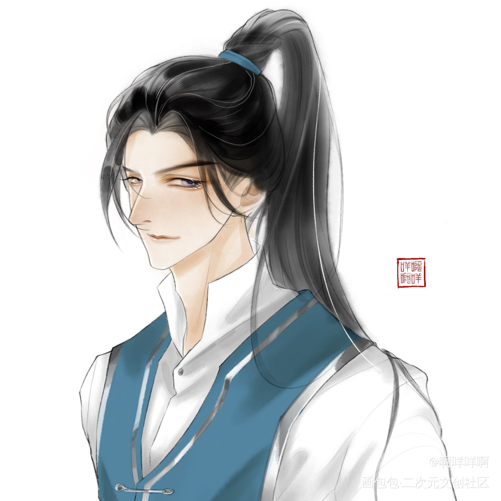 1.0_二哈和他的白猫师尊墨燃古风绘画作品
