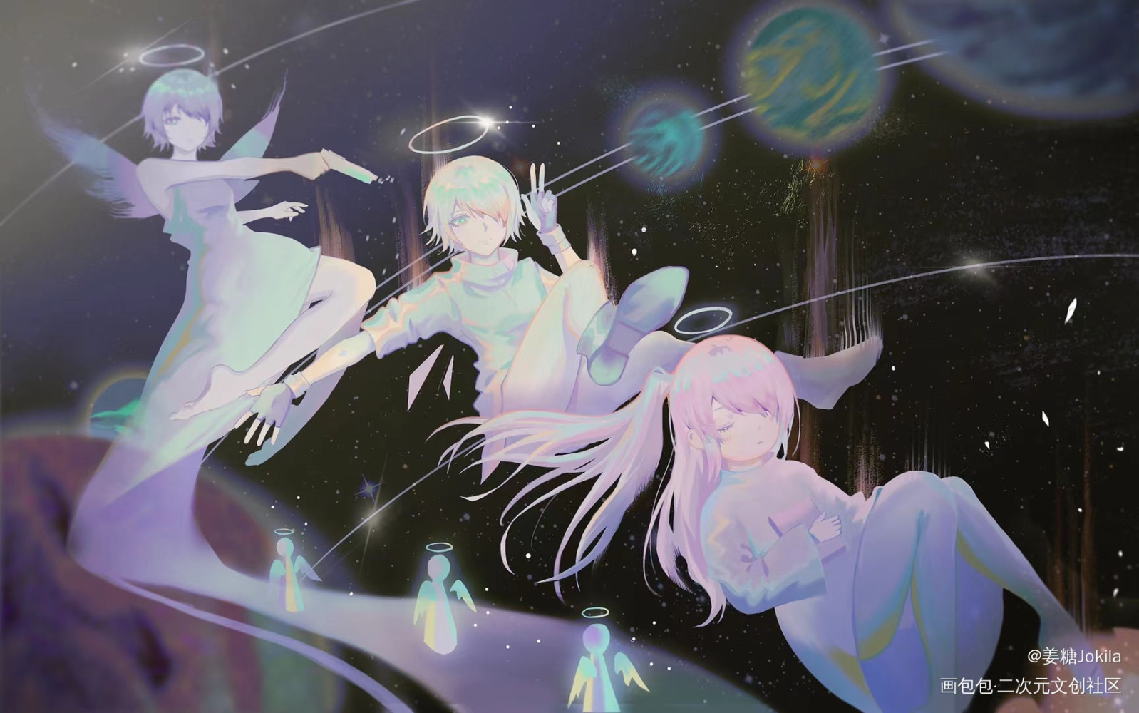 你是我全宇宙最爱的天使_明日方舟能天使日系同人插画绘画板绘插画绘画作品