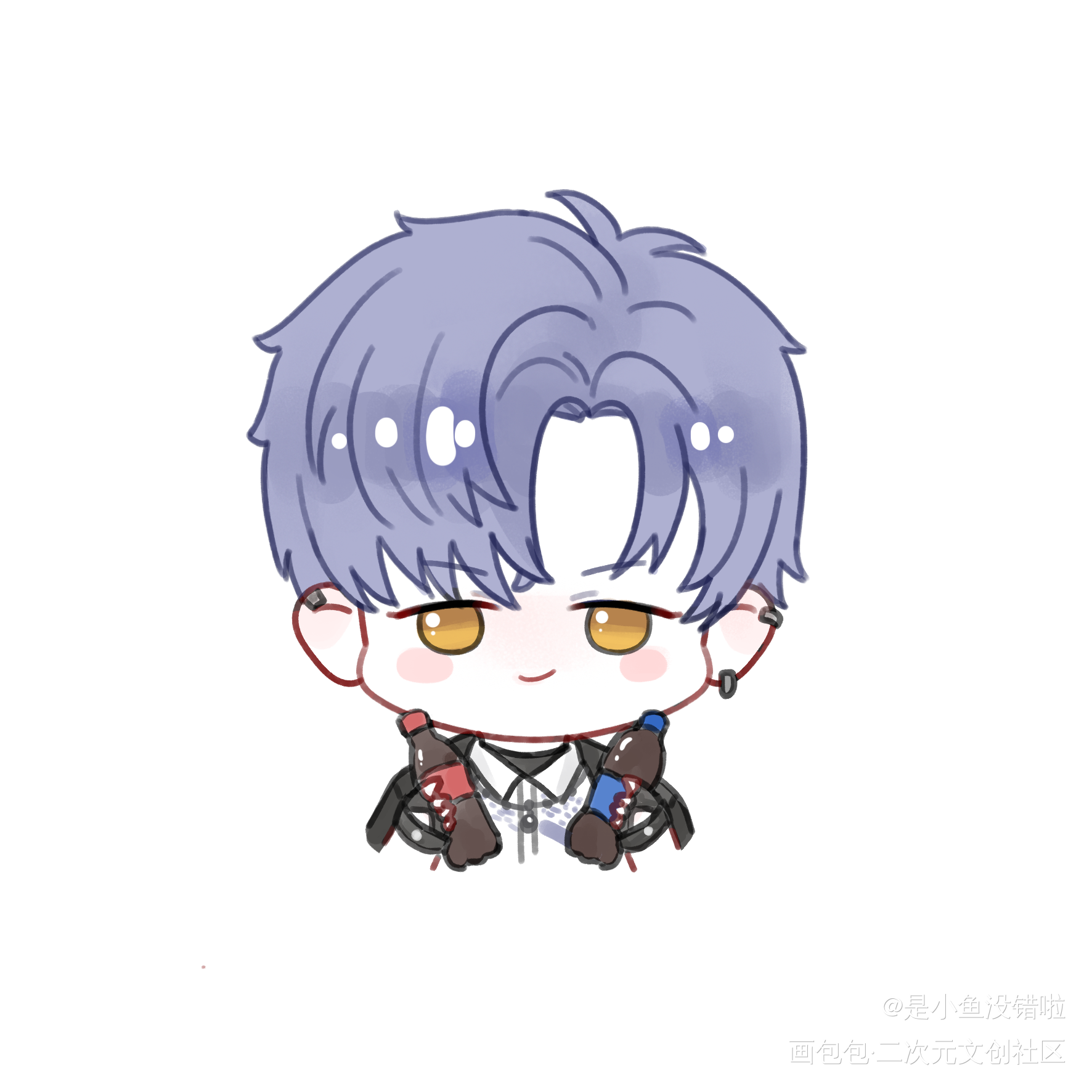 凌肖_恋与制作人凌肖Q版同人绘画作品