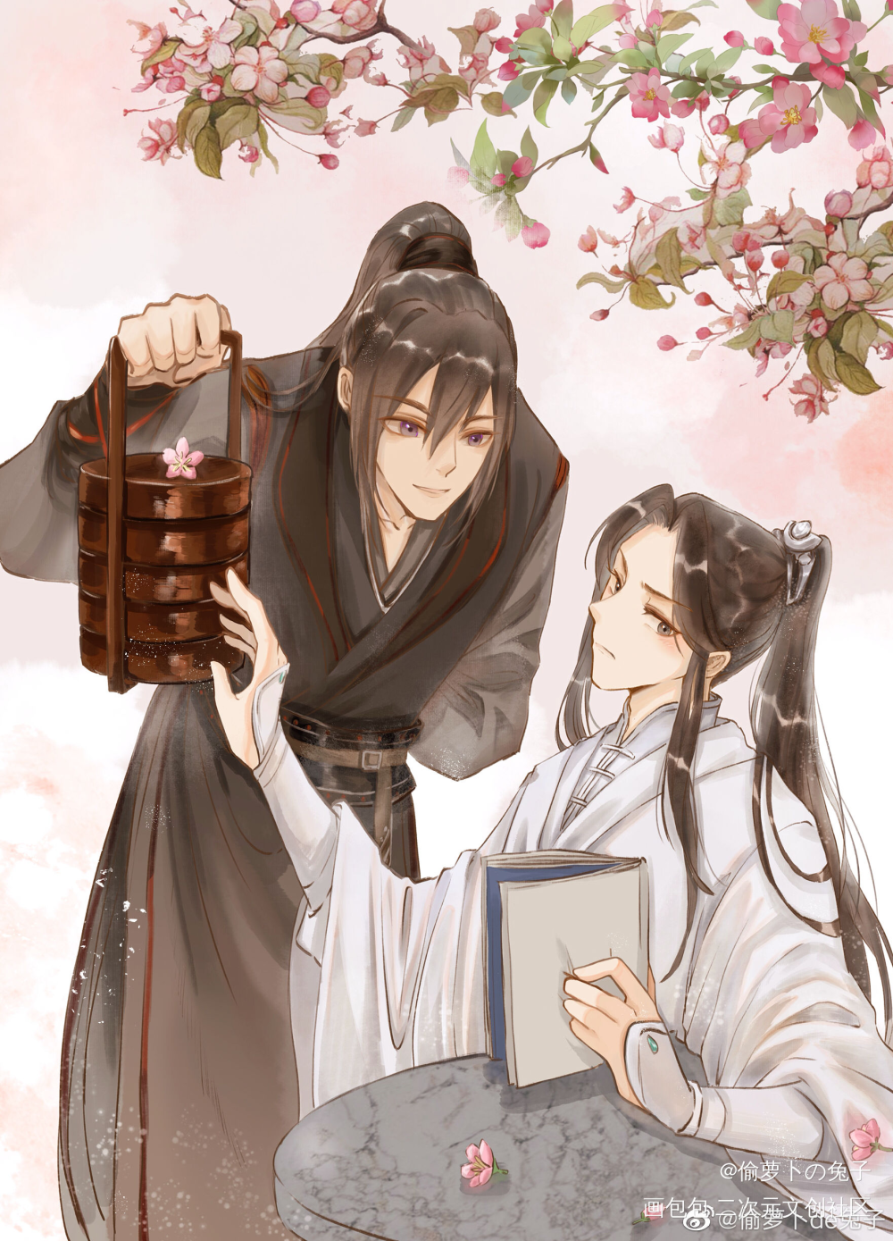 _二哈和他的白猫师尊燃晚古风绘画作品