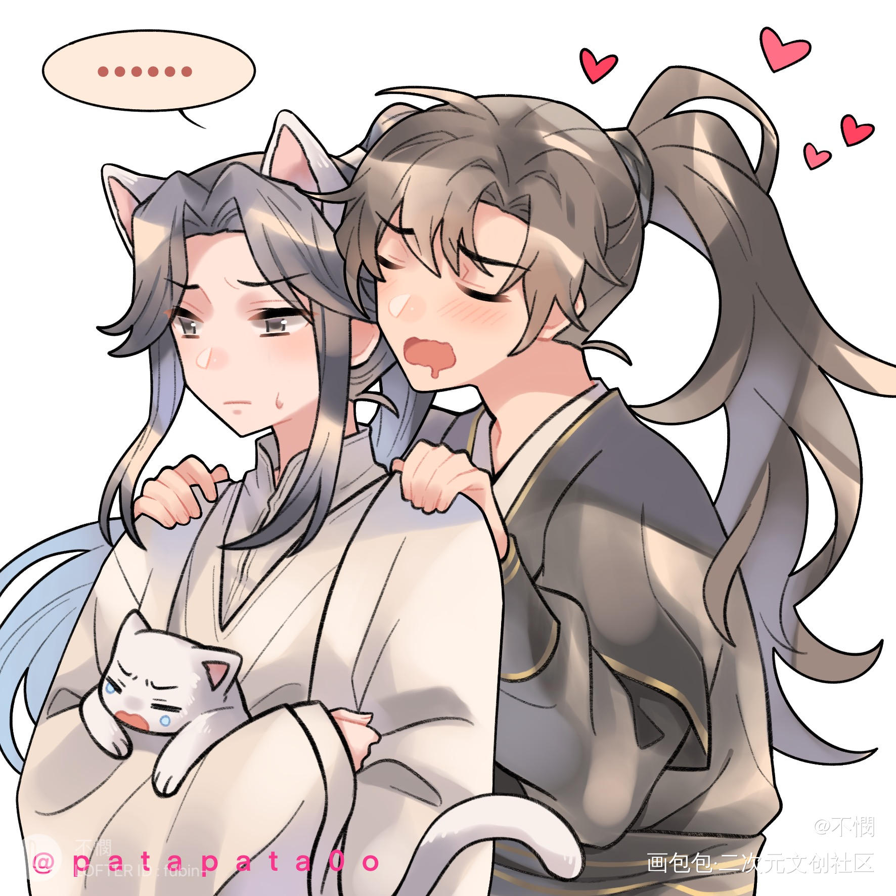 蹭蹭～_二哈和他的白猫师尊燃晚墨燃楚晚宁同人绘画作品