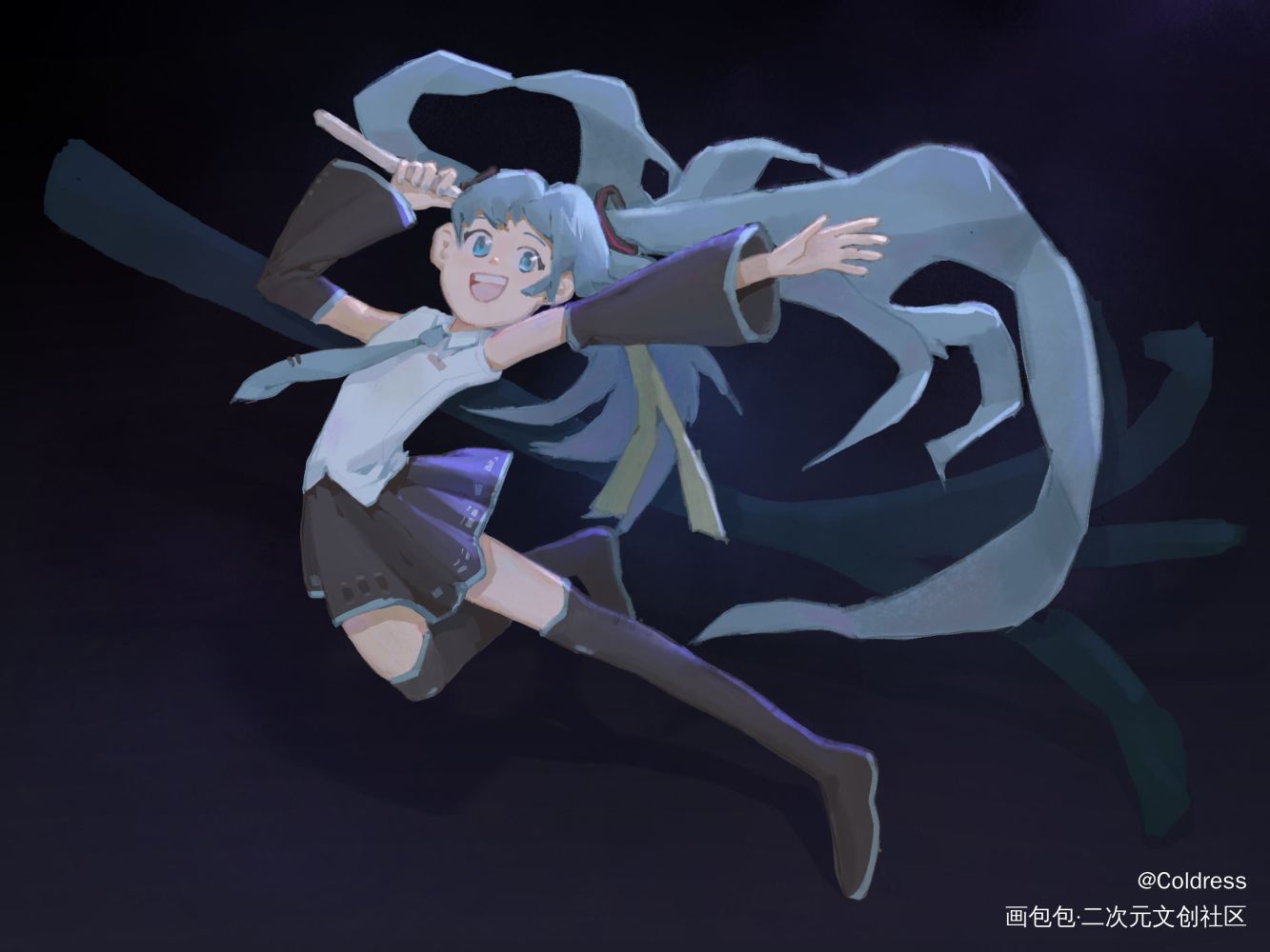 miku_VOCALOID初音ミク初音未来初音插画同人绘画作品