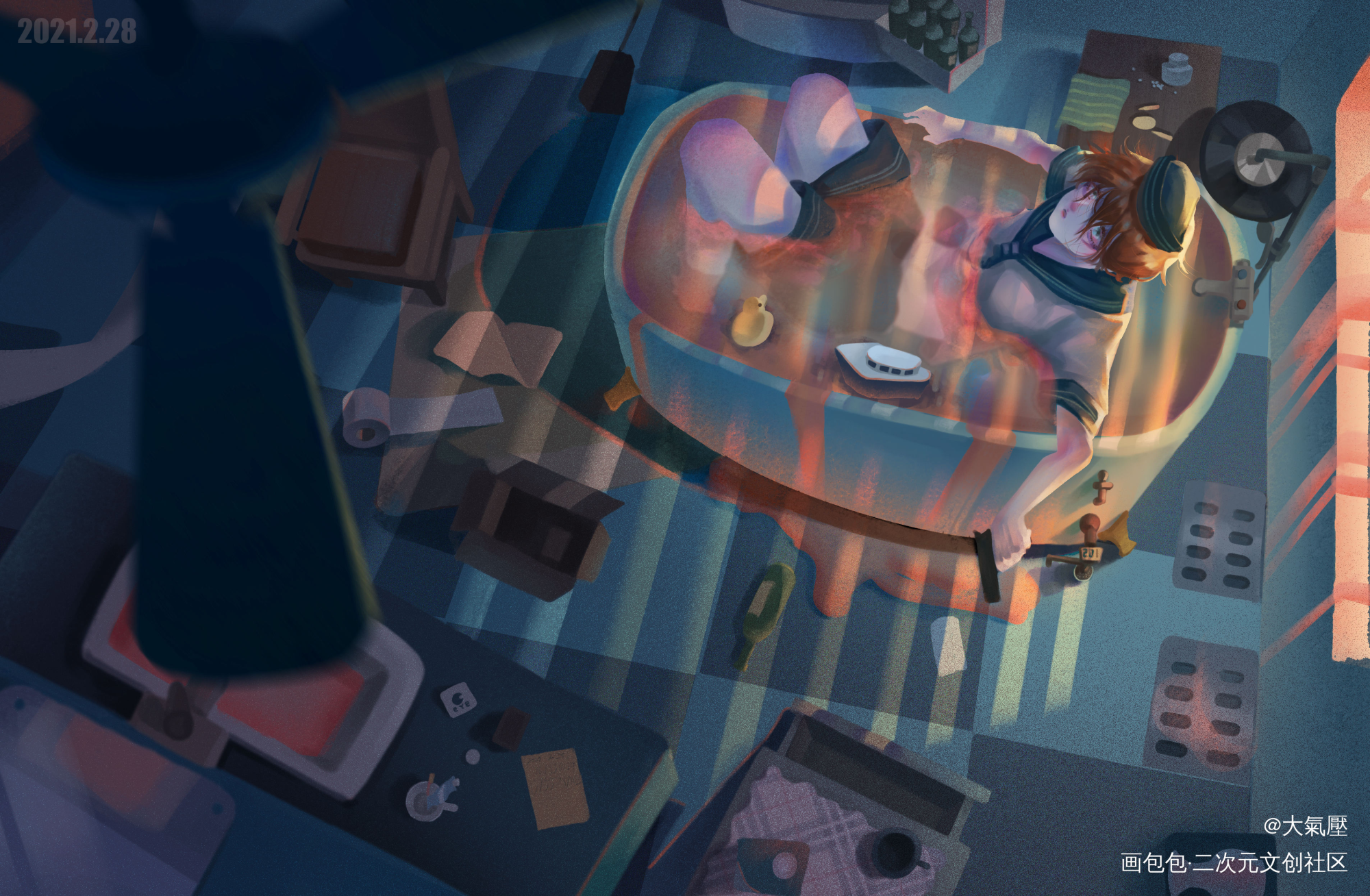 水手_厚涂日系水手板绘原创绘画作品