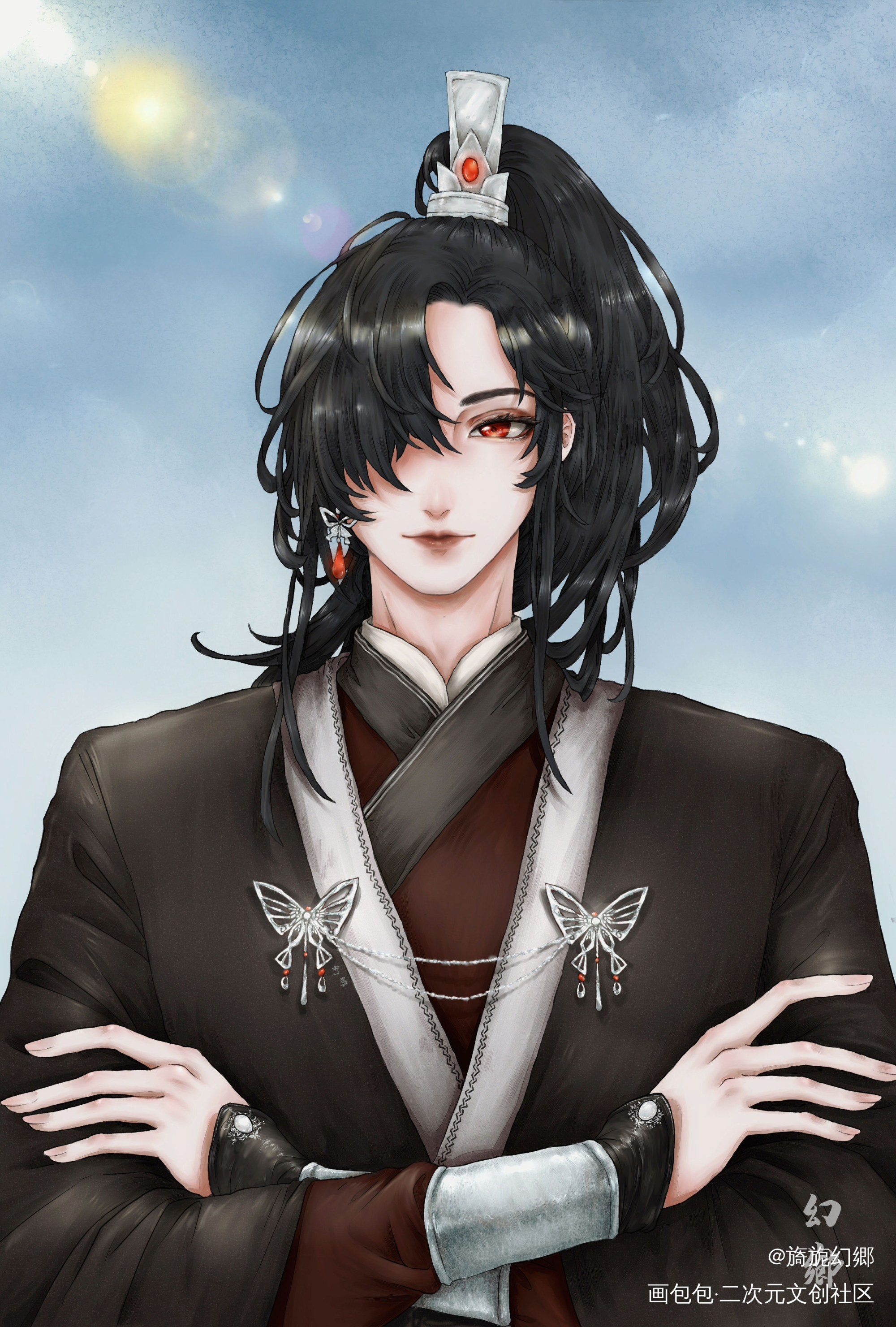 原著黑衣花?_天官赐福花怜花城绘画绘画作品