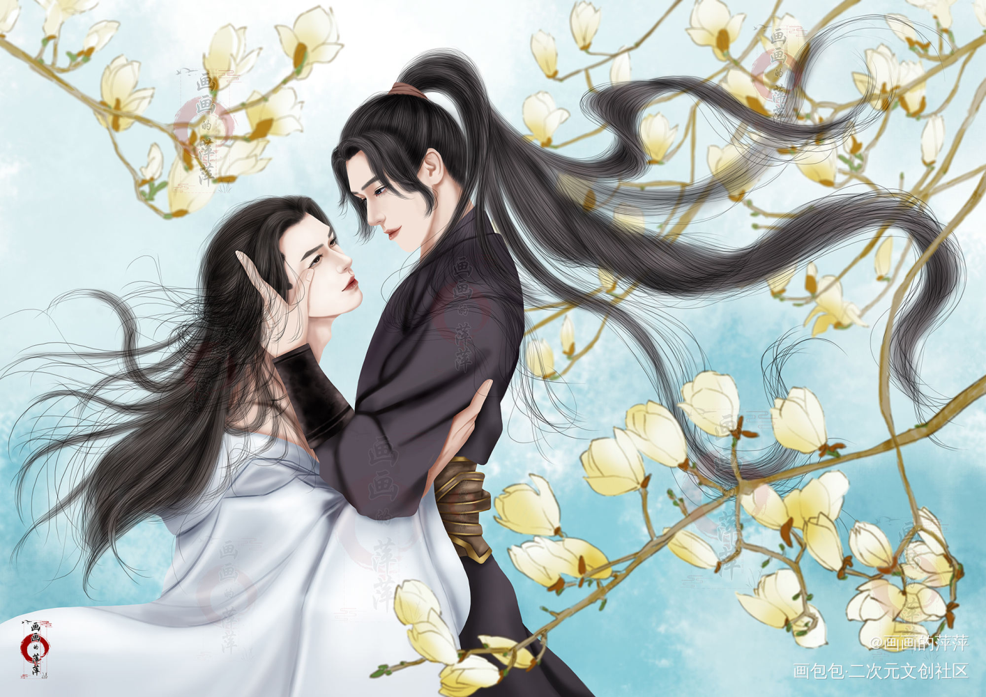 二哈和他的白猫师尊-同人_楚晚宁墨燃墨燃楚晚宁立绘厚涂求点评我要上首推插画同人二哈和他的白猫师尊-同人绘画作品