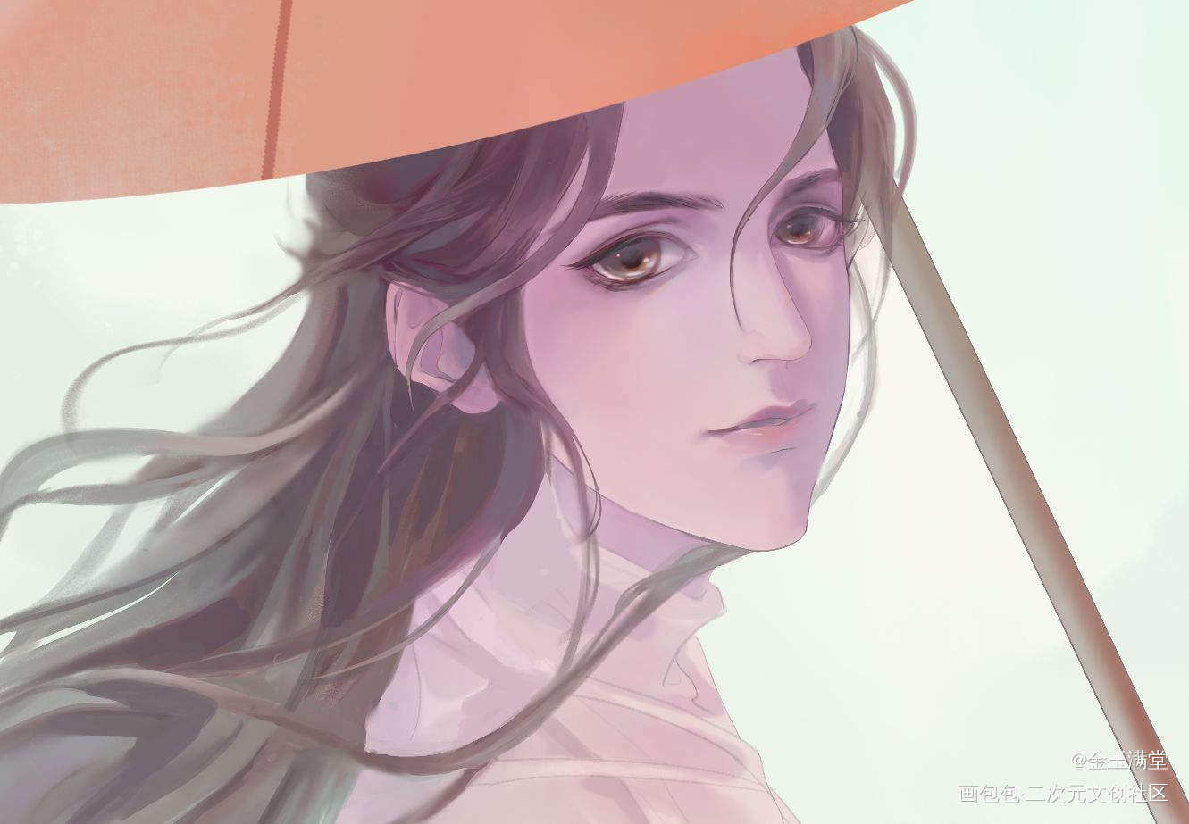 联系半厚涂时摸的怜怜_天官赐福花怜古风厚涂绘画作品