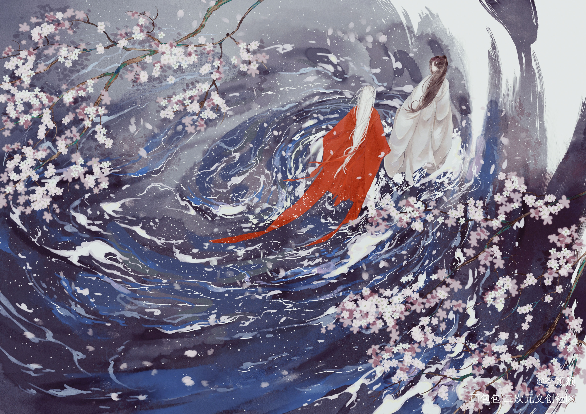 你俩快私奔吧_山河令绘画作品