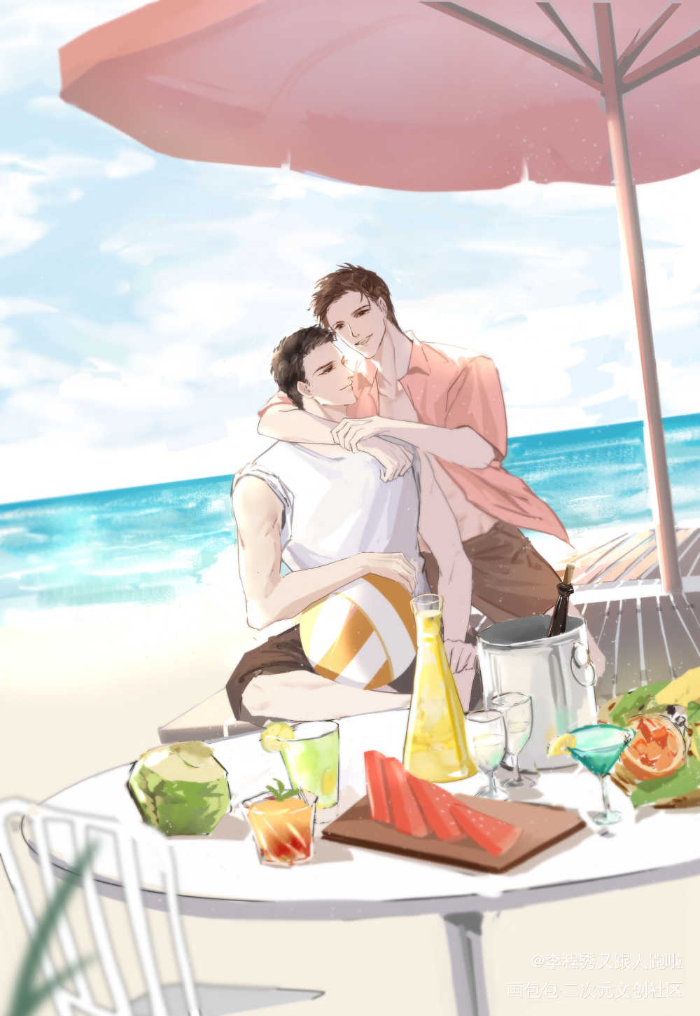 2021俞白生贺~_小白杨188男团俞白白新羽俞风城厚涂插画绘画作品