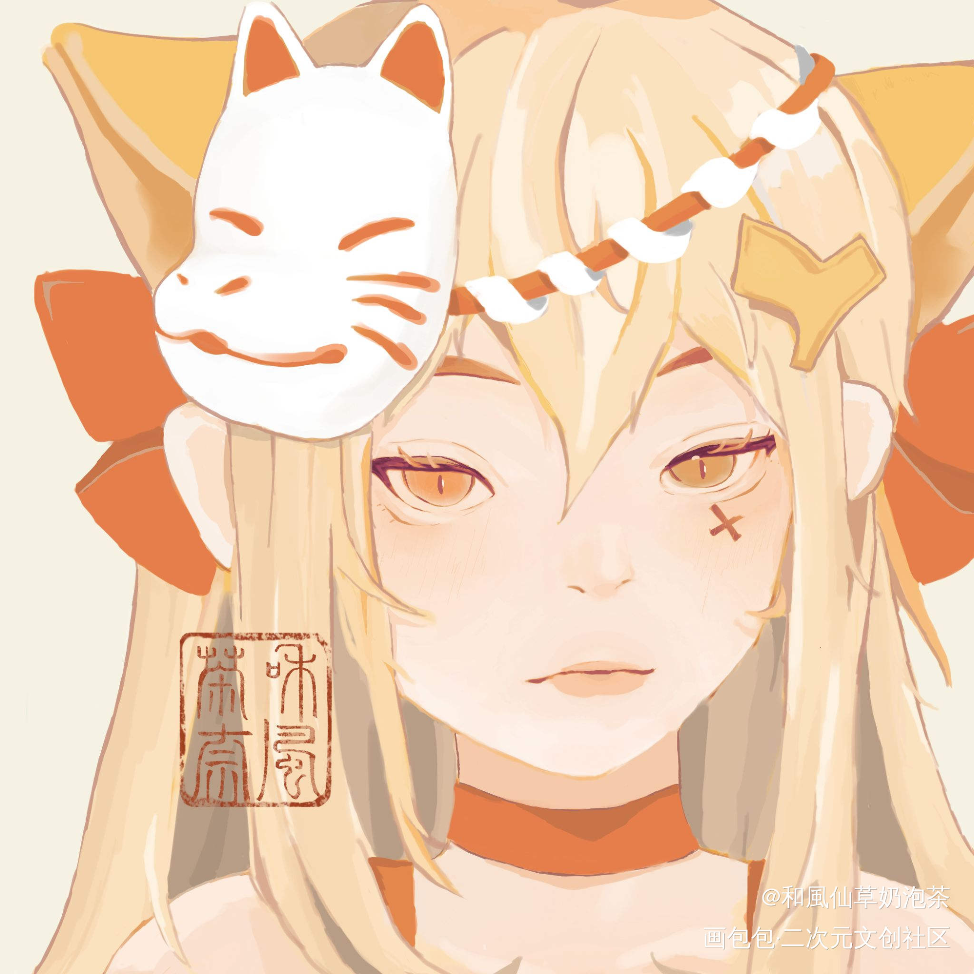 画给亲友的_厚涂日系我要上首推头像和风茶奈原创oc绘画作品