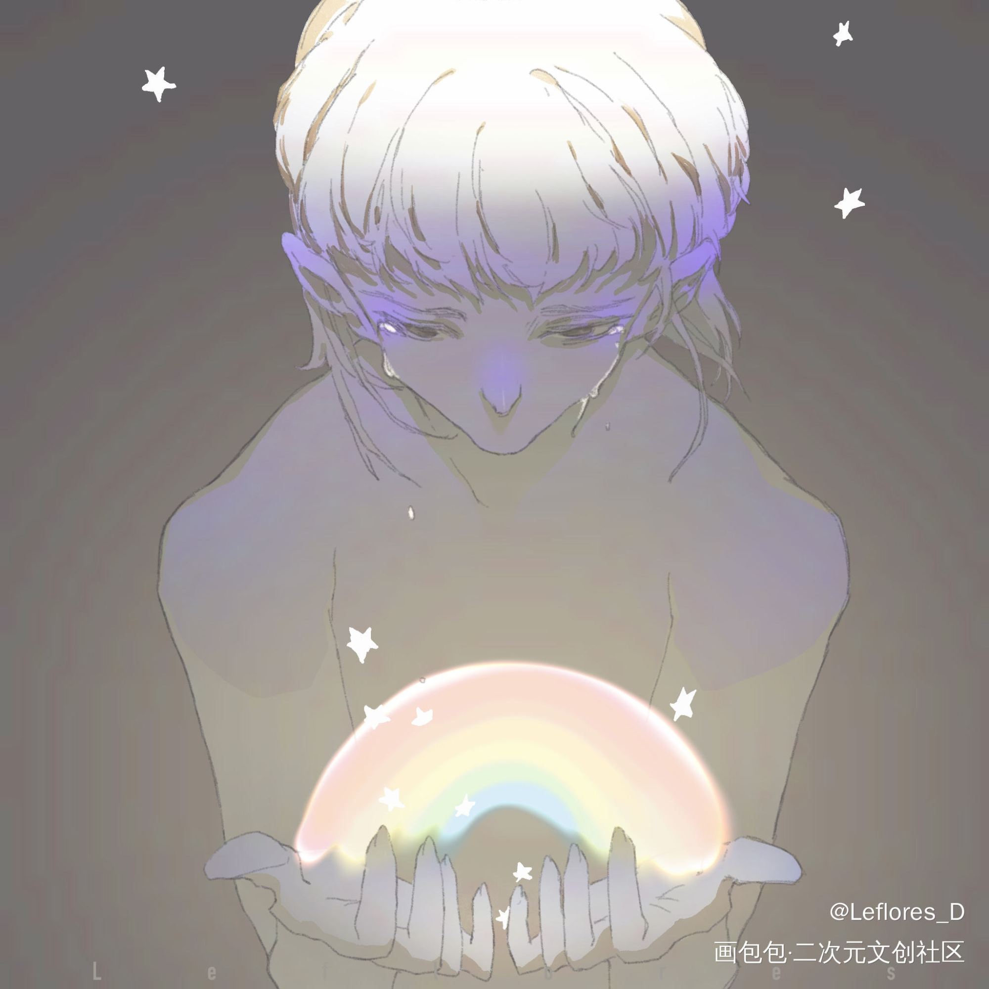 你的眼中皆星河_平涂日系求点评求配文我要上首推头像插画原创绘画作品