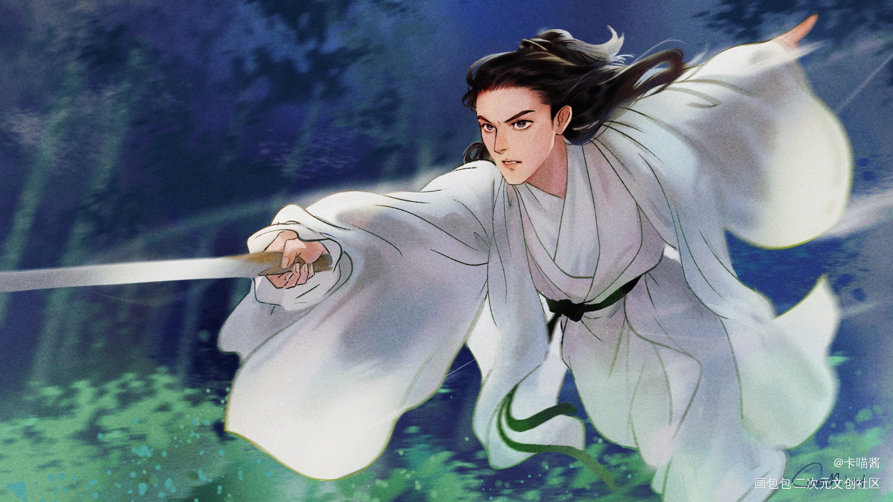 阿絮飞起来又美又飒_山河令浪浪钉温周周子舒古风绘画作品