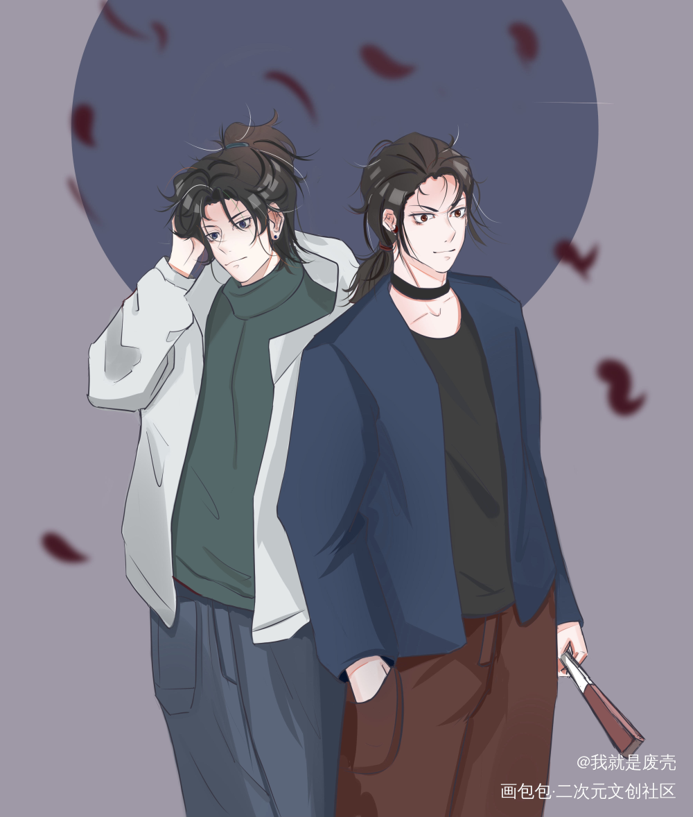 一个古代版一个现代版_山河令浪浪钉温周古风绘画作品