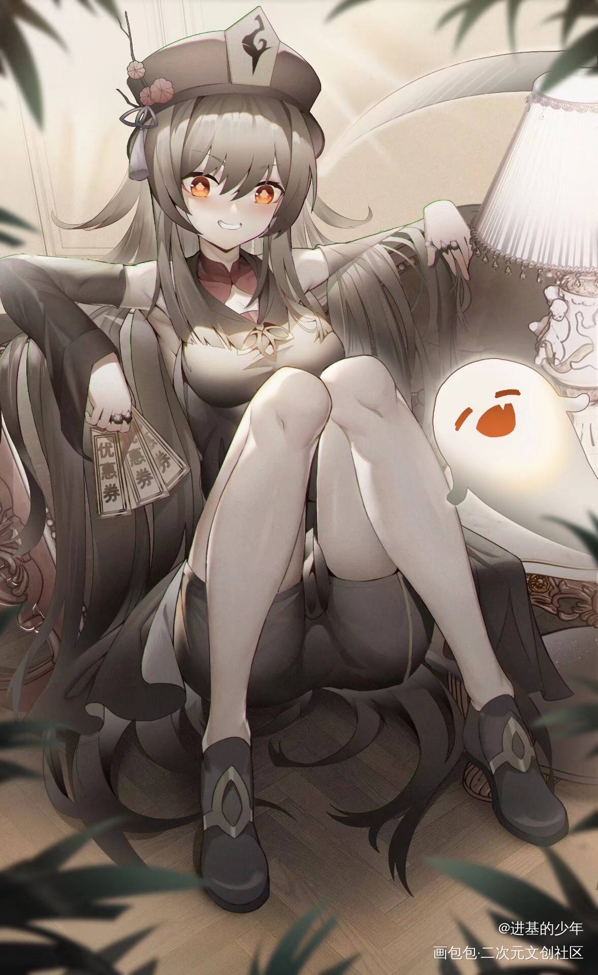 胡桃同人_原神胡桃厚涂日系绘画作品
