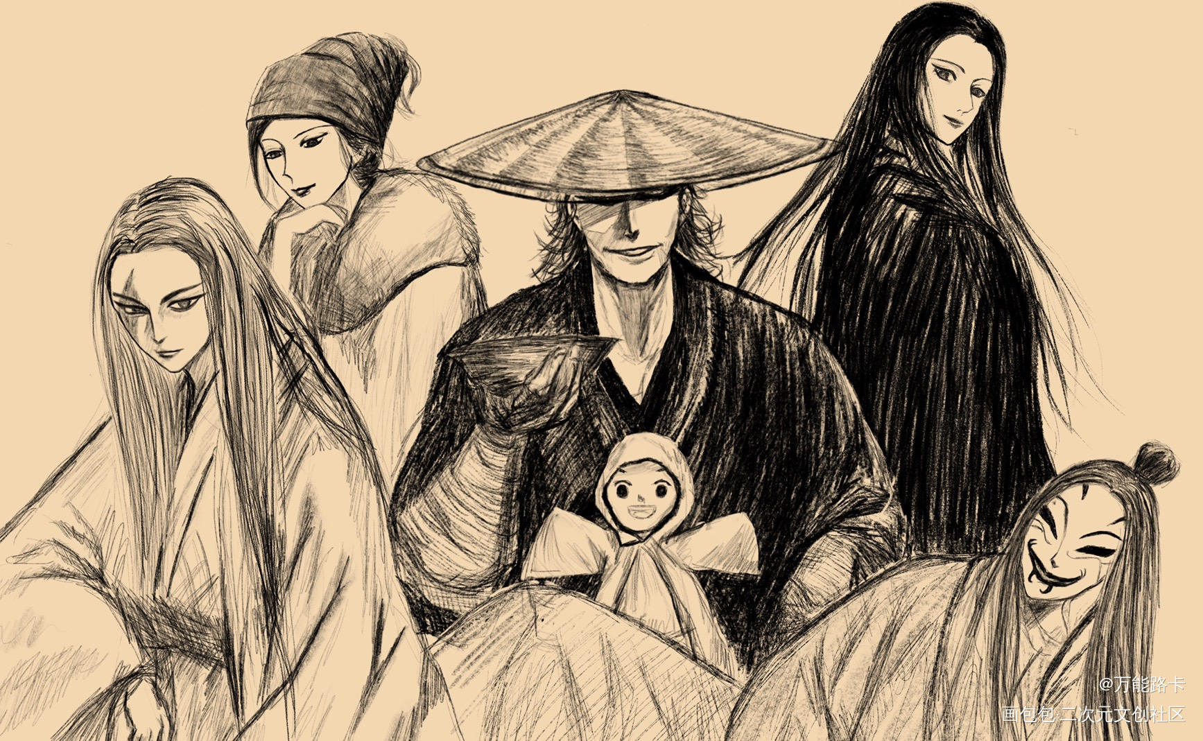 临摹个许先哲大神的《镖人》_手绘许先哲镖人原作标签绘画作品