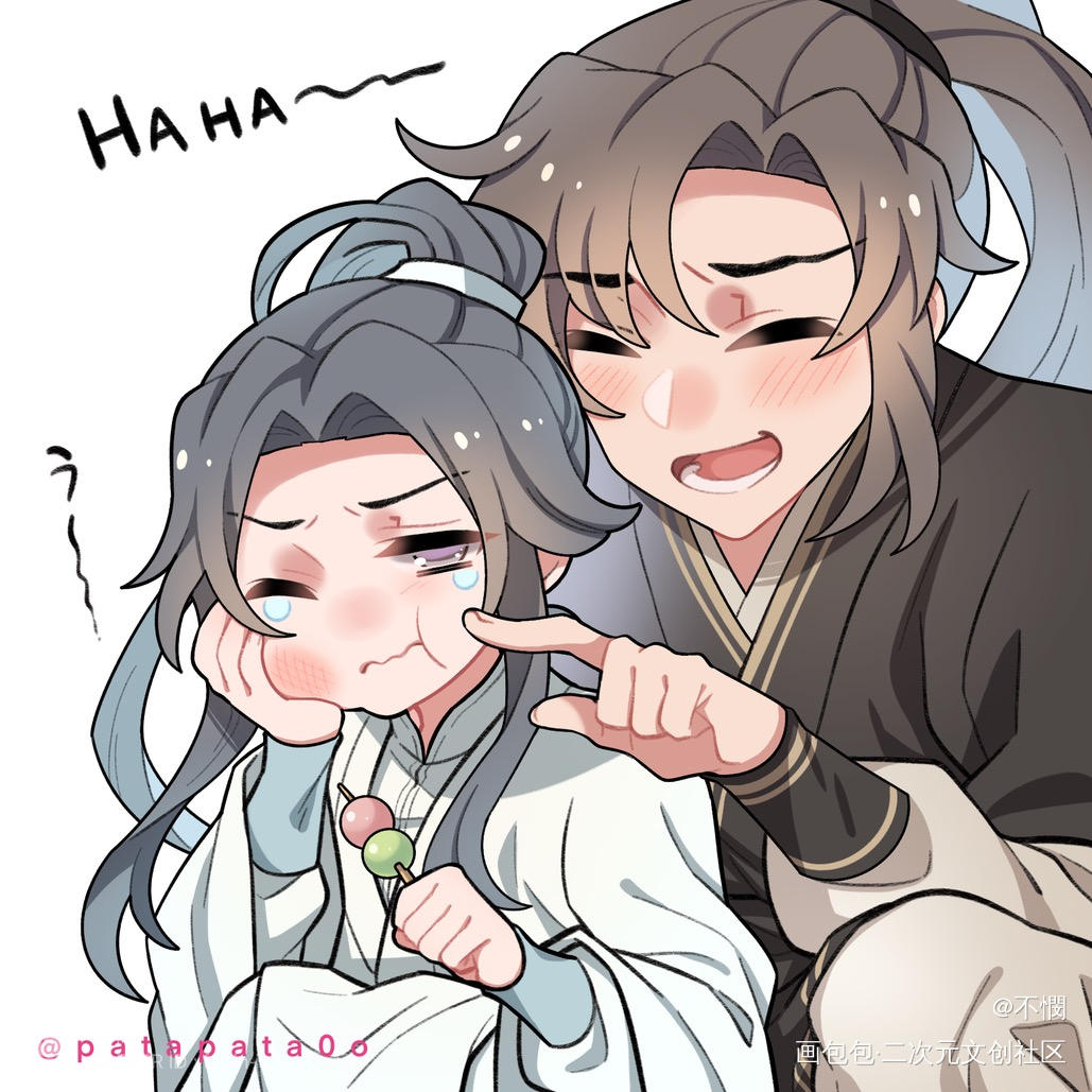 蛀牙的夏师弟～_二哈和他的白猫师尊燃晚墨燃楚晚宁平涂同人绘画作品