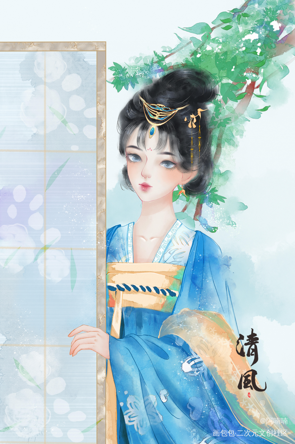 古风插画_古风壁纸原创人物绘画作品