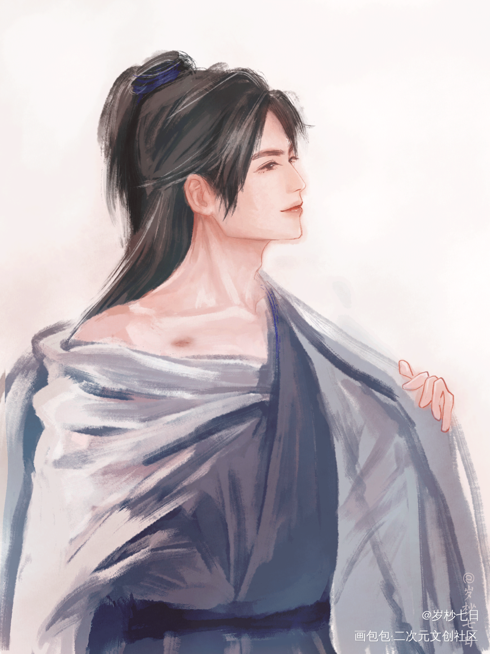 老婆脱衣..._山河令阿絮周子舒古风绘画作品