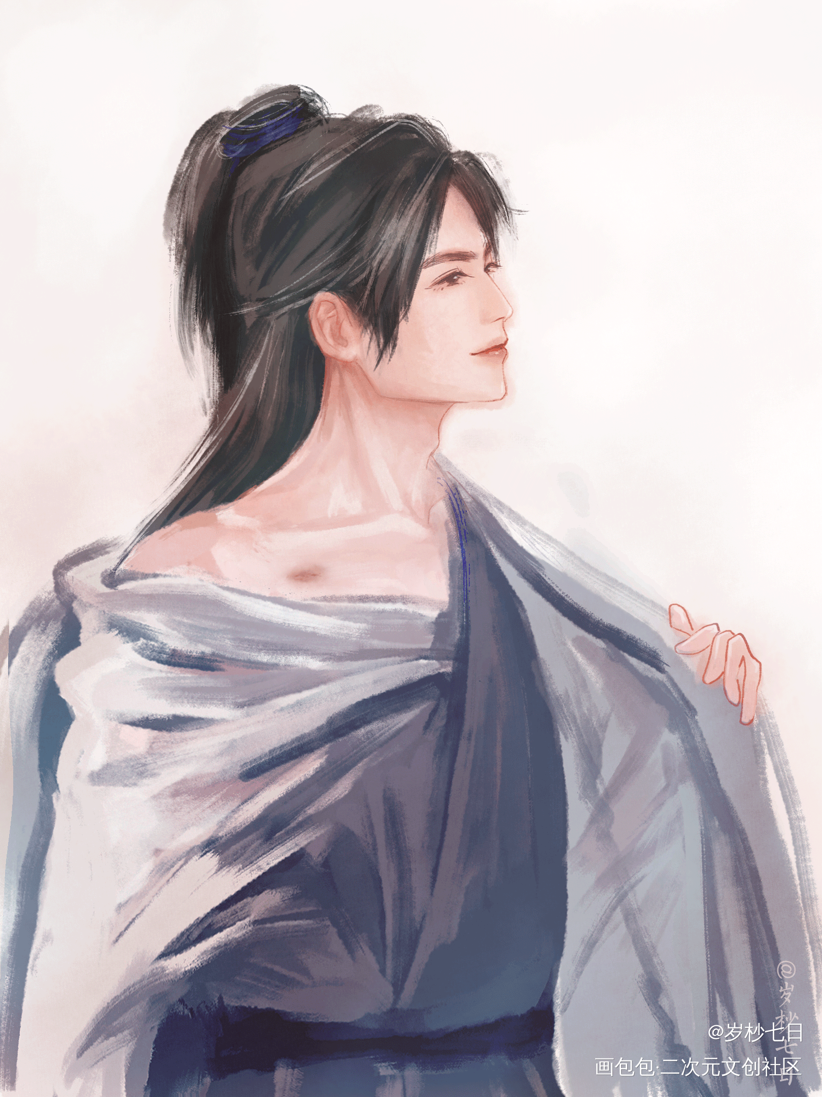 老婆脱衣..._山河令阿絮周子舒古风绘画作品