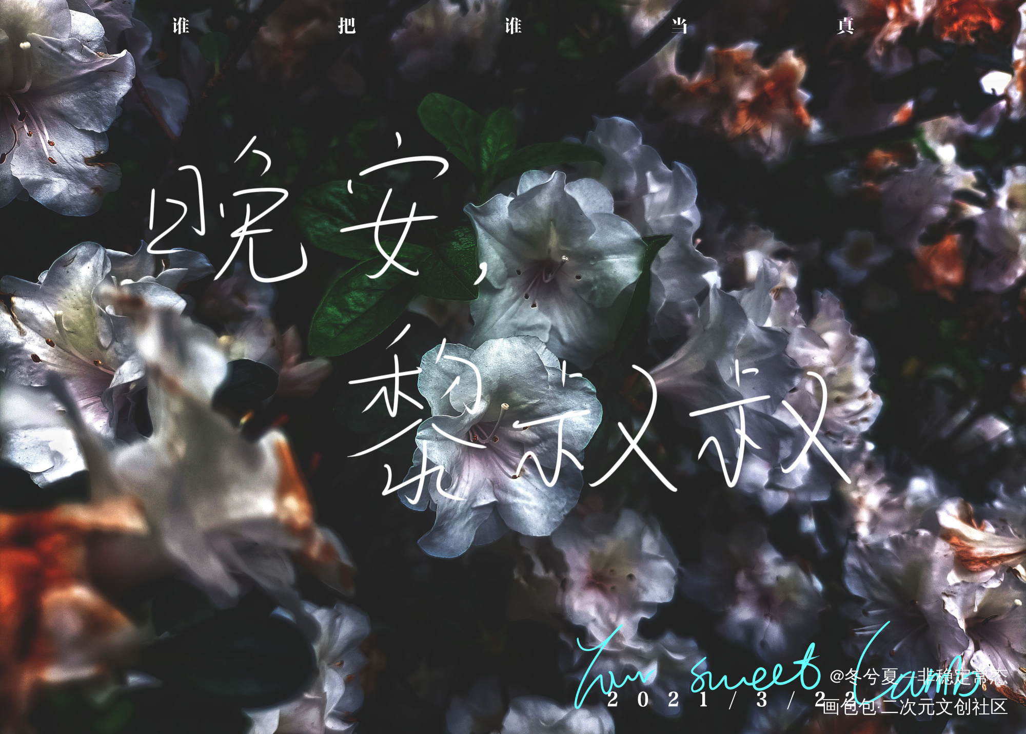 晚安，祝好梦_谁把谁当真188男团妹叔黎朔赵锦辛水千丞见字如晤板写绘画作品