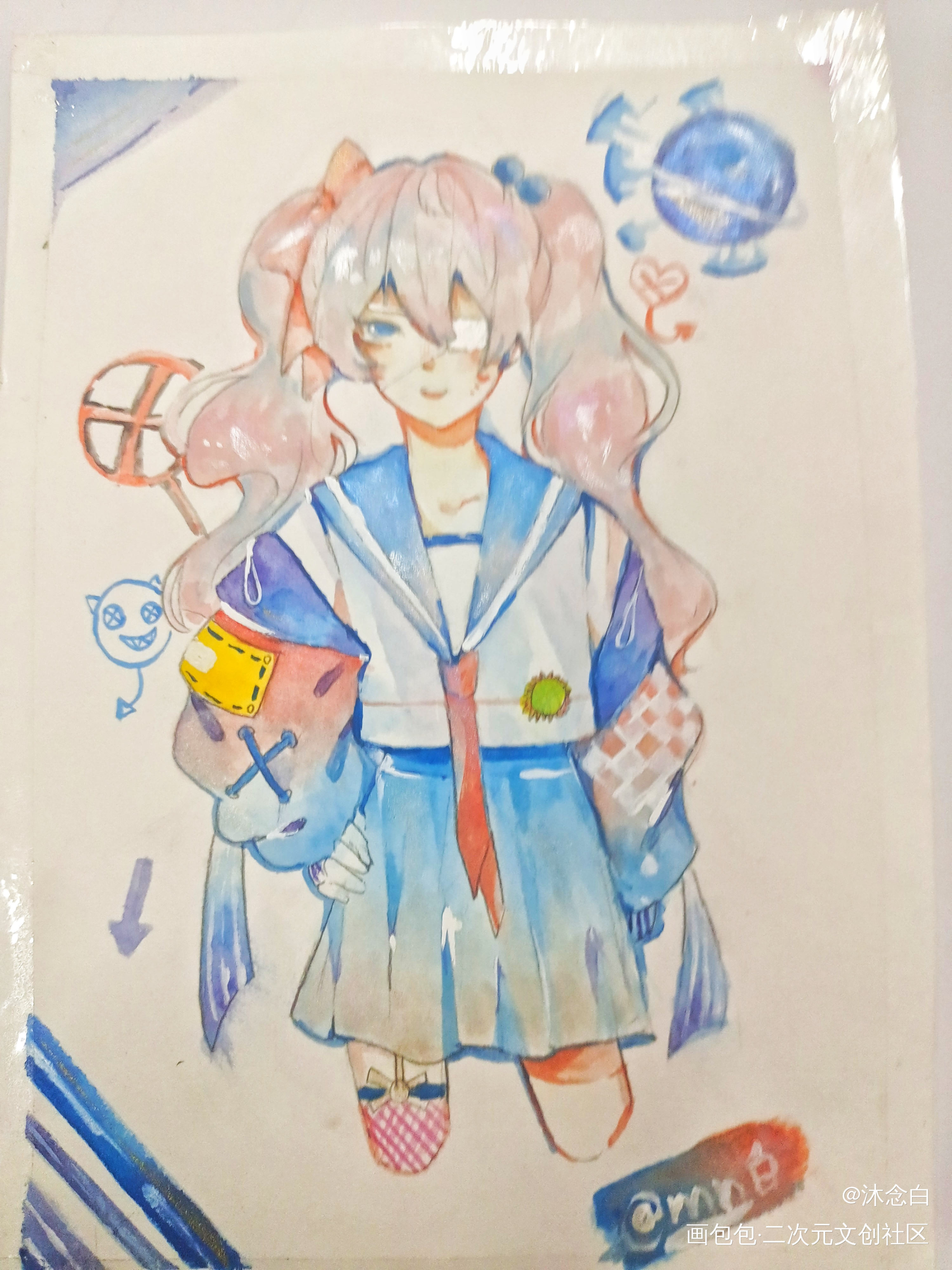 是女鹅_手绘水彩原创oc绘画作品