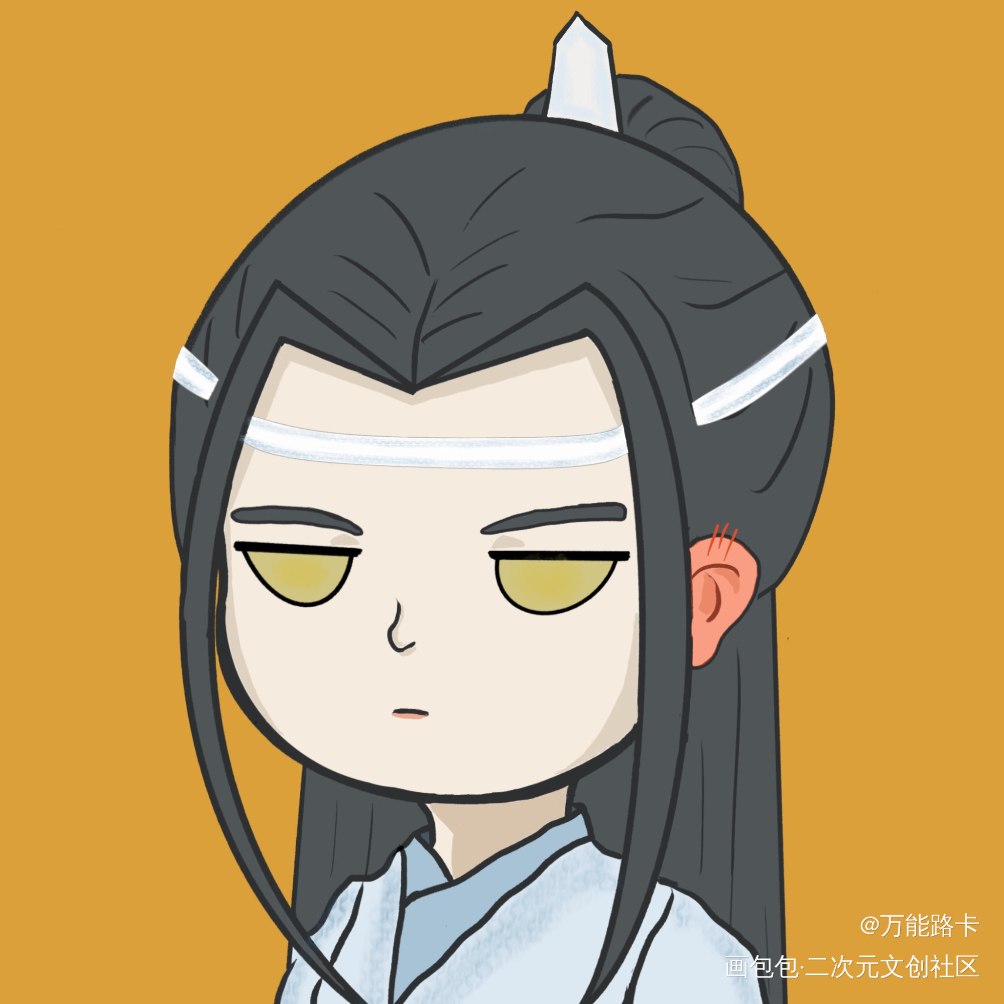汪叽_魔道祖师蓝忘机Q版绘画作品