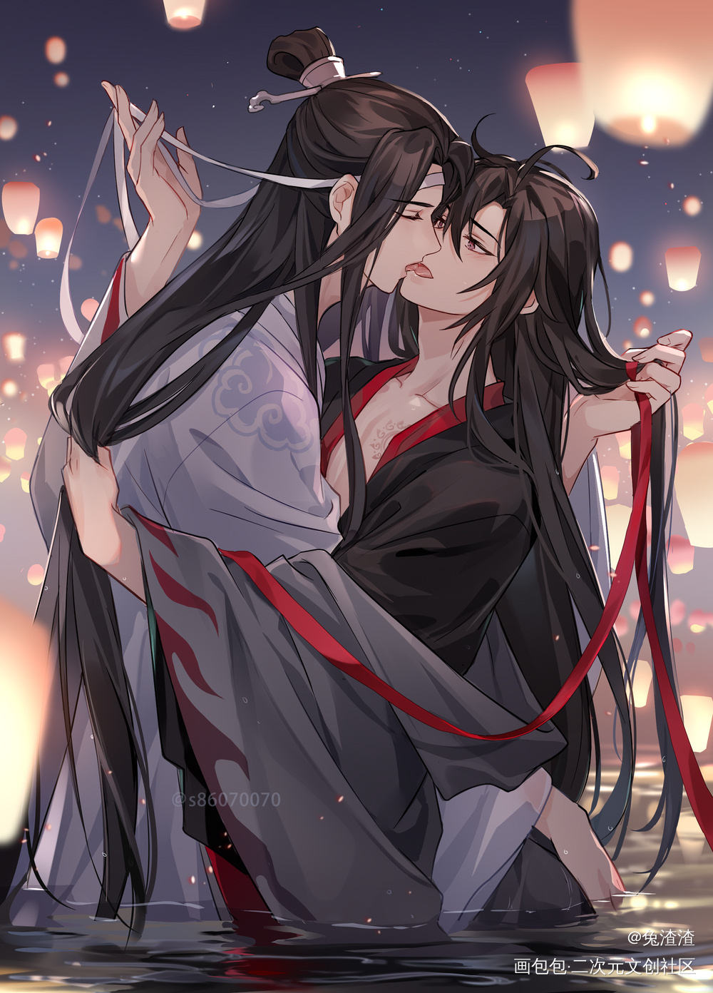 今天繼續打卡！_魔道祖师忘羡绘画作品