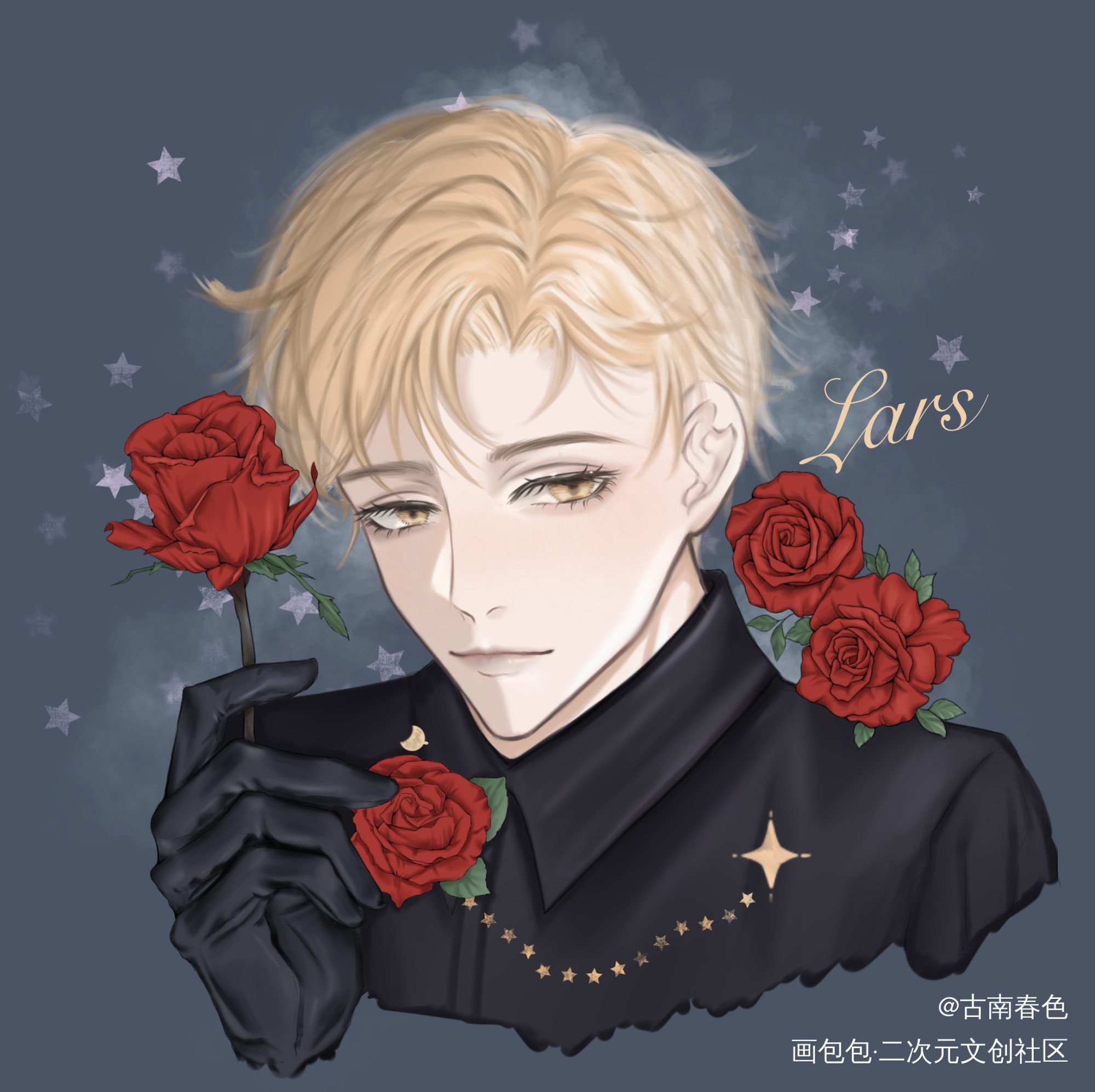 爱与红玫瑰_188男团周谨行绘画作品
