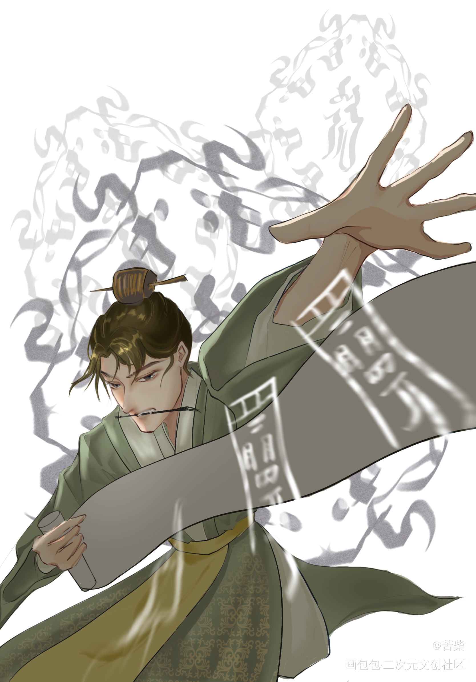 扶摇五小只全员战意_六爻古风priest绘画作品