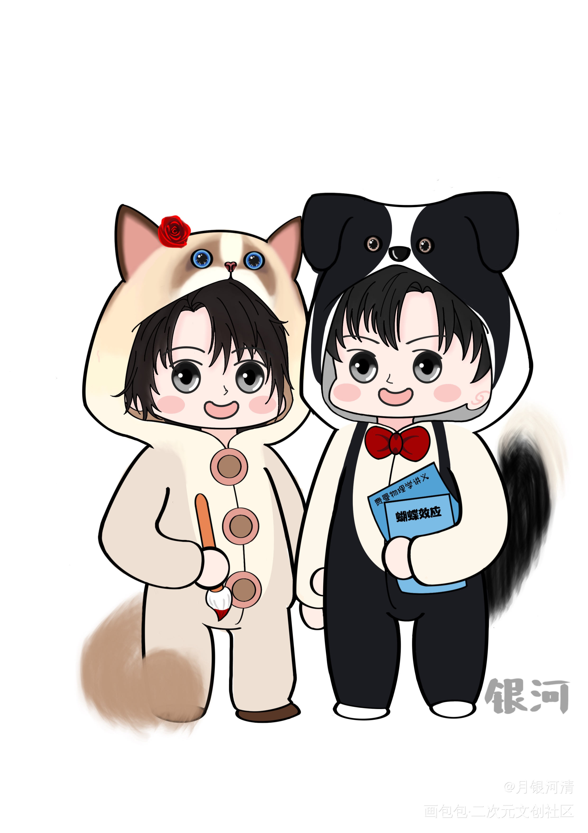 自习_我只喜欢你的人设自习Q版绘画作品