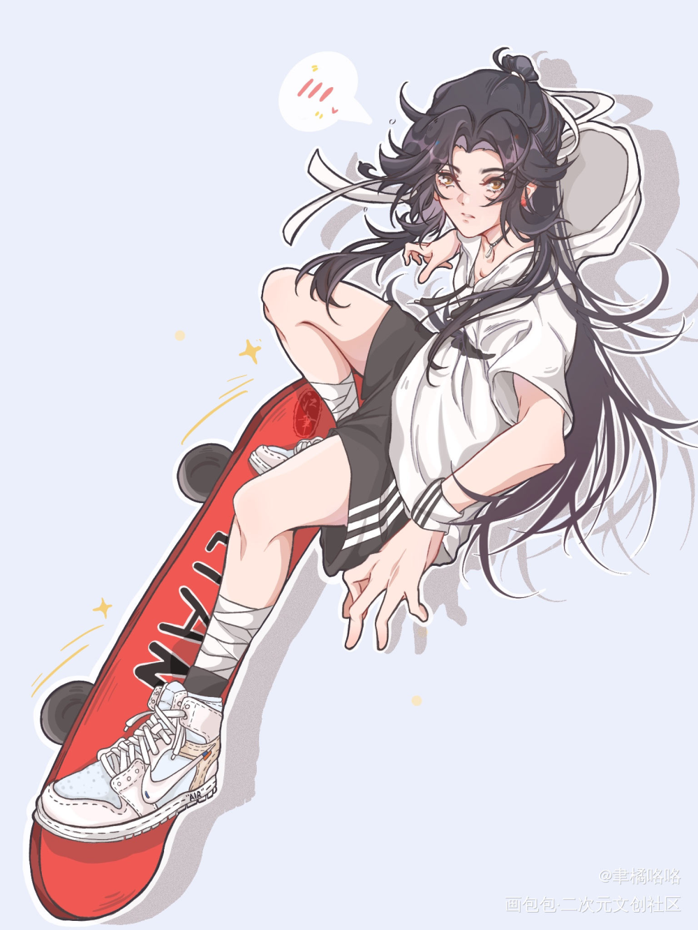 A锥滑板黏！_天官赐福花怜绘画作品